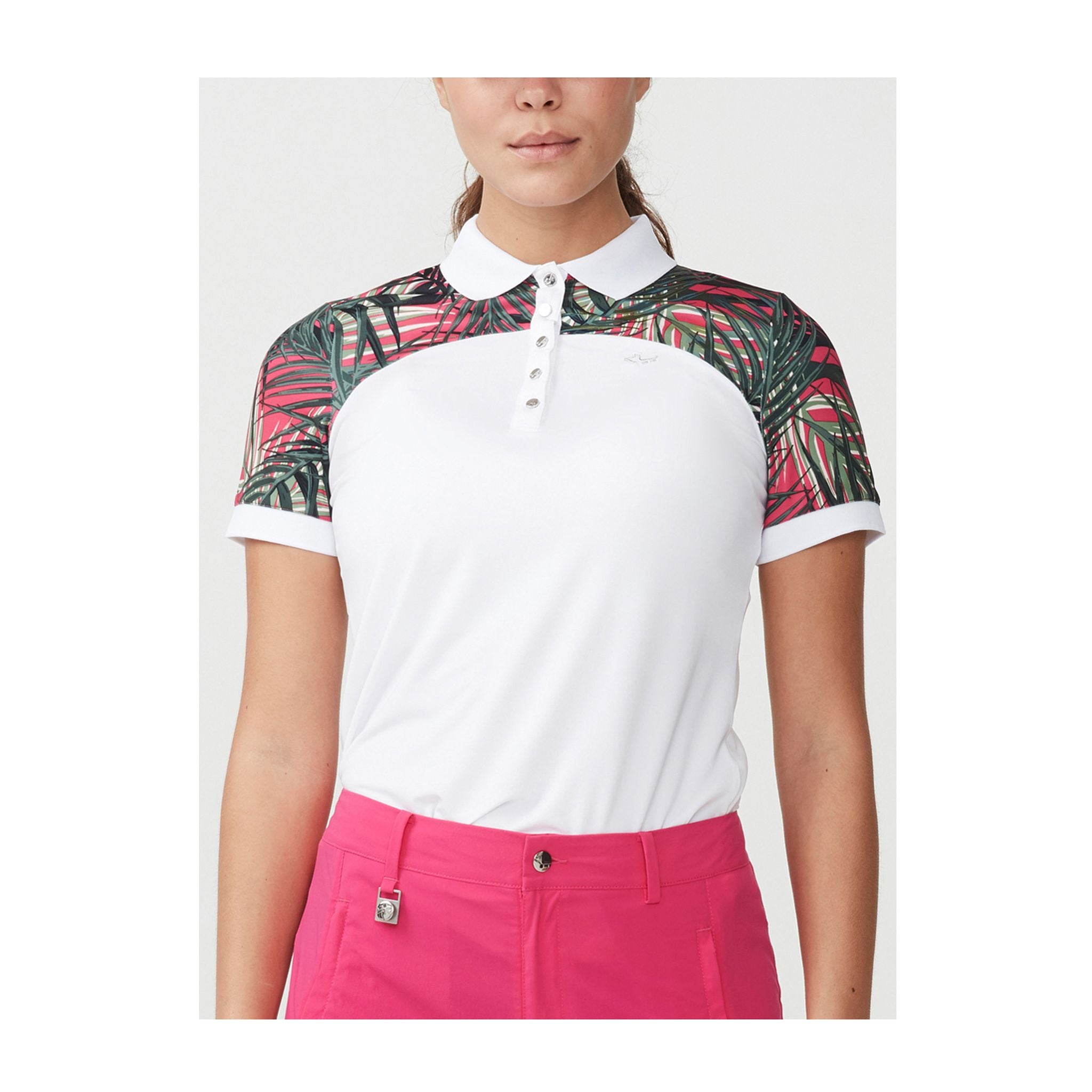 Polo Röhnisch W Element Block SS Palm Fuchsia Femme