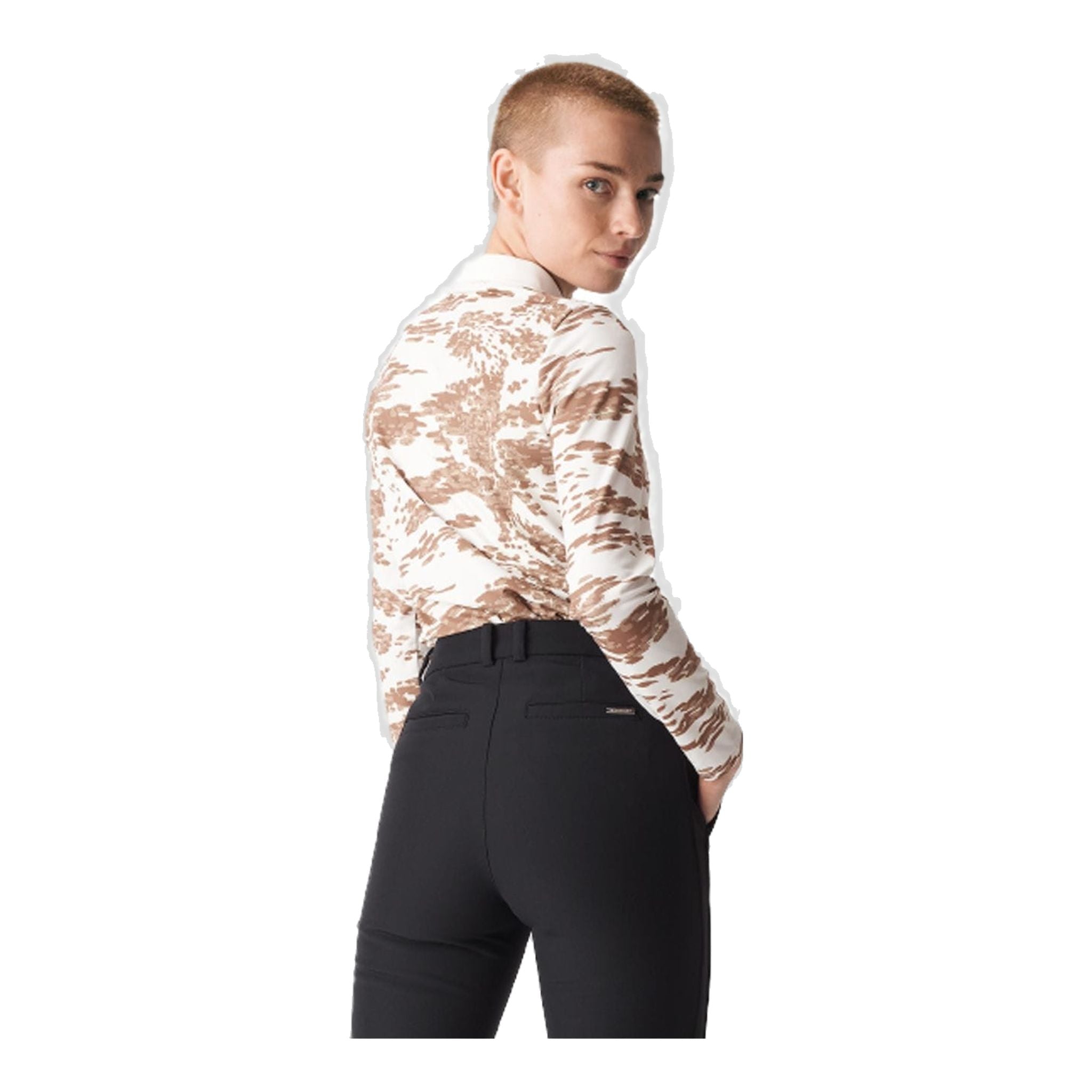 Röhnisch W Polo Sia Manches Longues Beige/Camo Femme