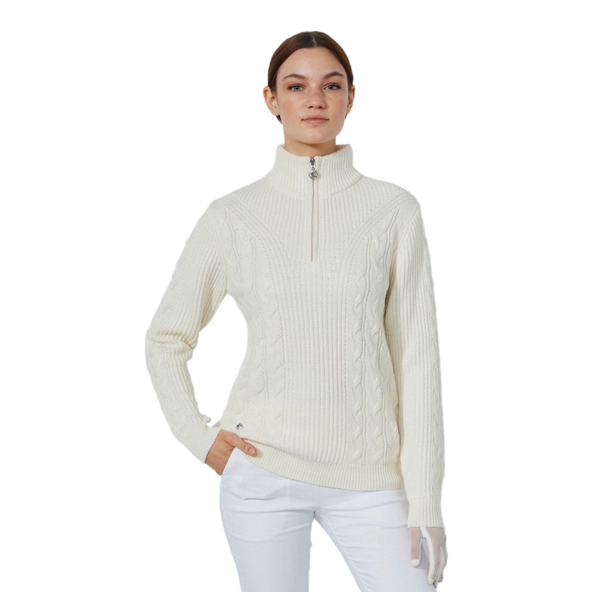 Pull en maille torsadée doublé Daily Sports pour femme