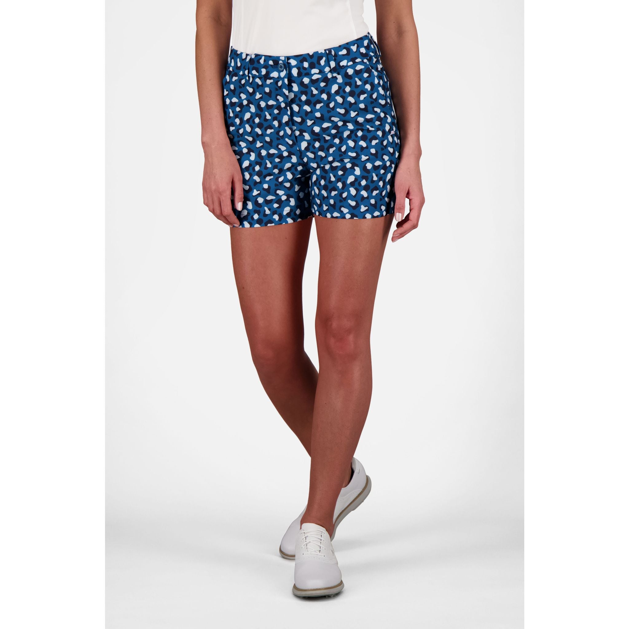 J. Lindeberg W Gwen Short de golf imprimé marocain bleu animal femme