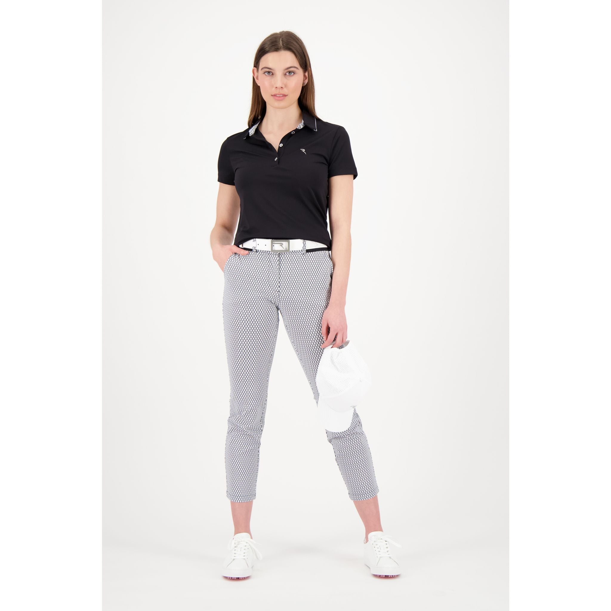 Pantalon Chervo W Stellato 7/8 Noir/Blanc Femme