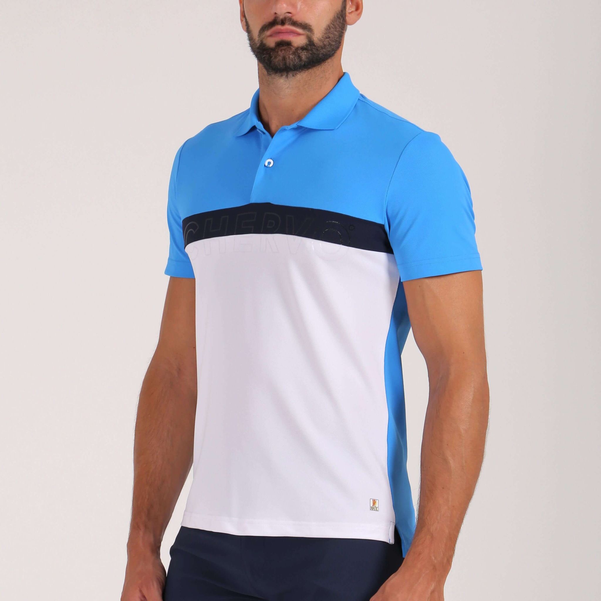 Chervo Polo Adolfo Blanc/Bleu Homme