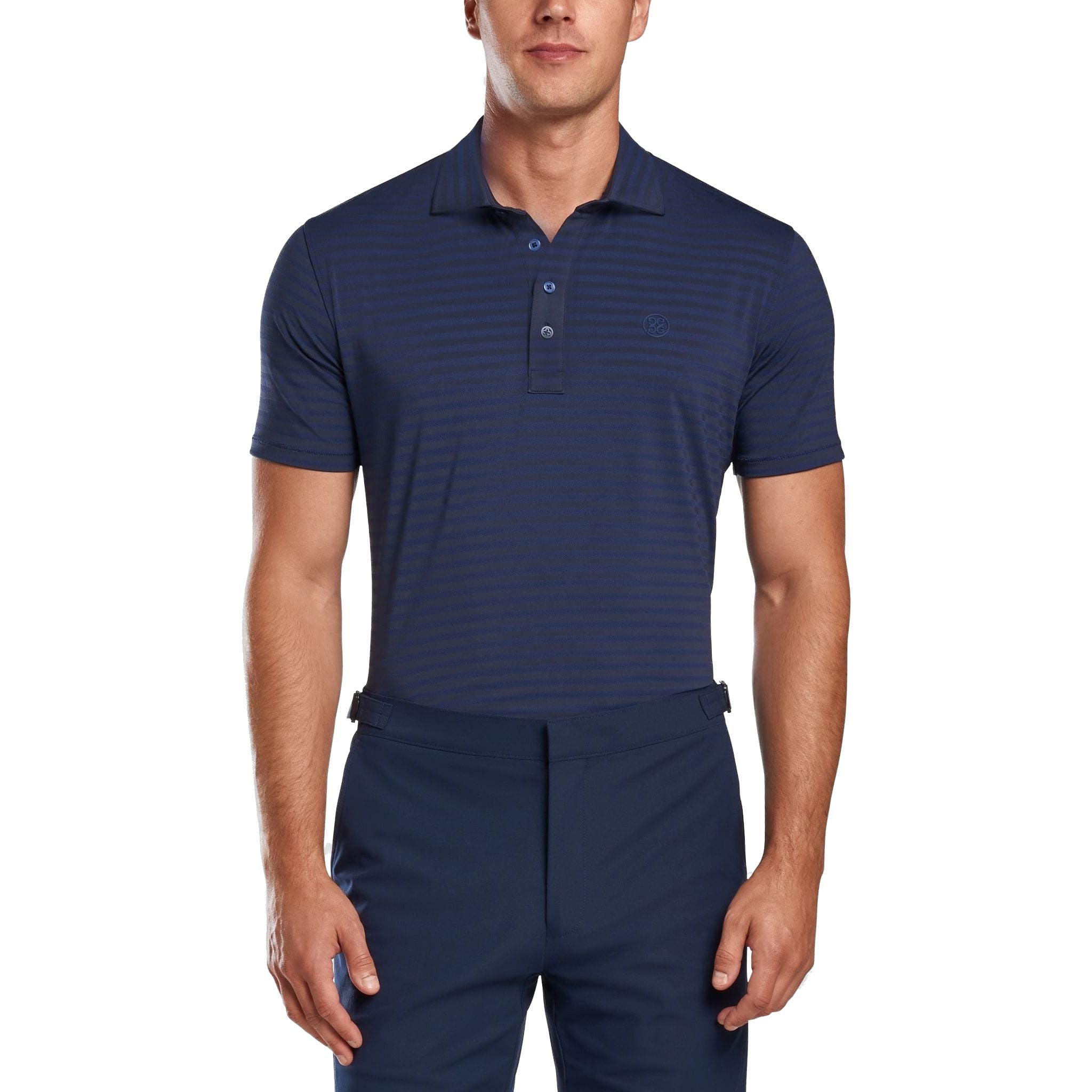 Polo de golf à rayures perforées GFORE pour hommes