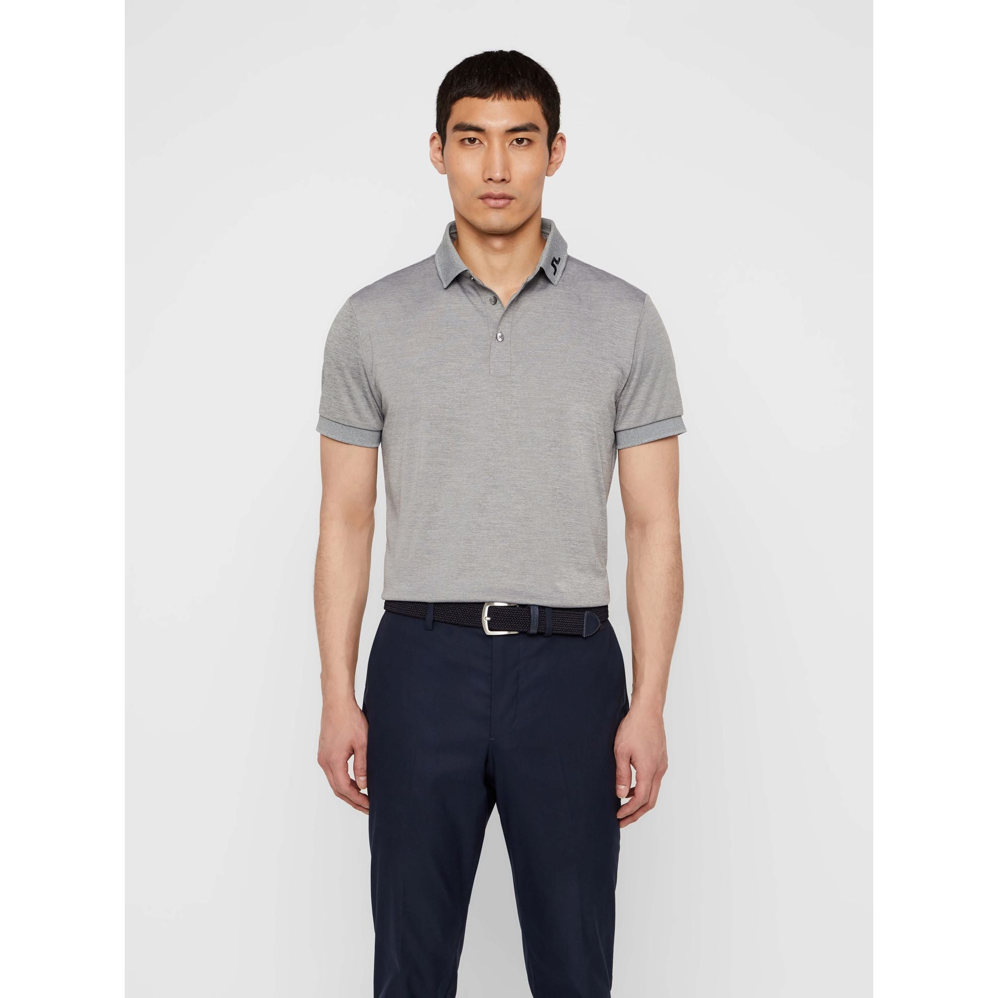 Polo J. Lindeberg M KV Reg Fit-TX Jersey Gris Pierre Mélange Homme