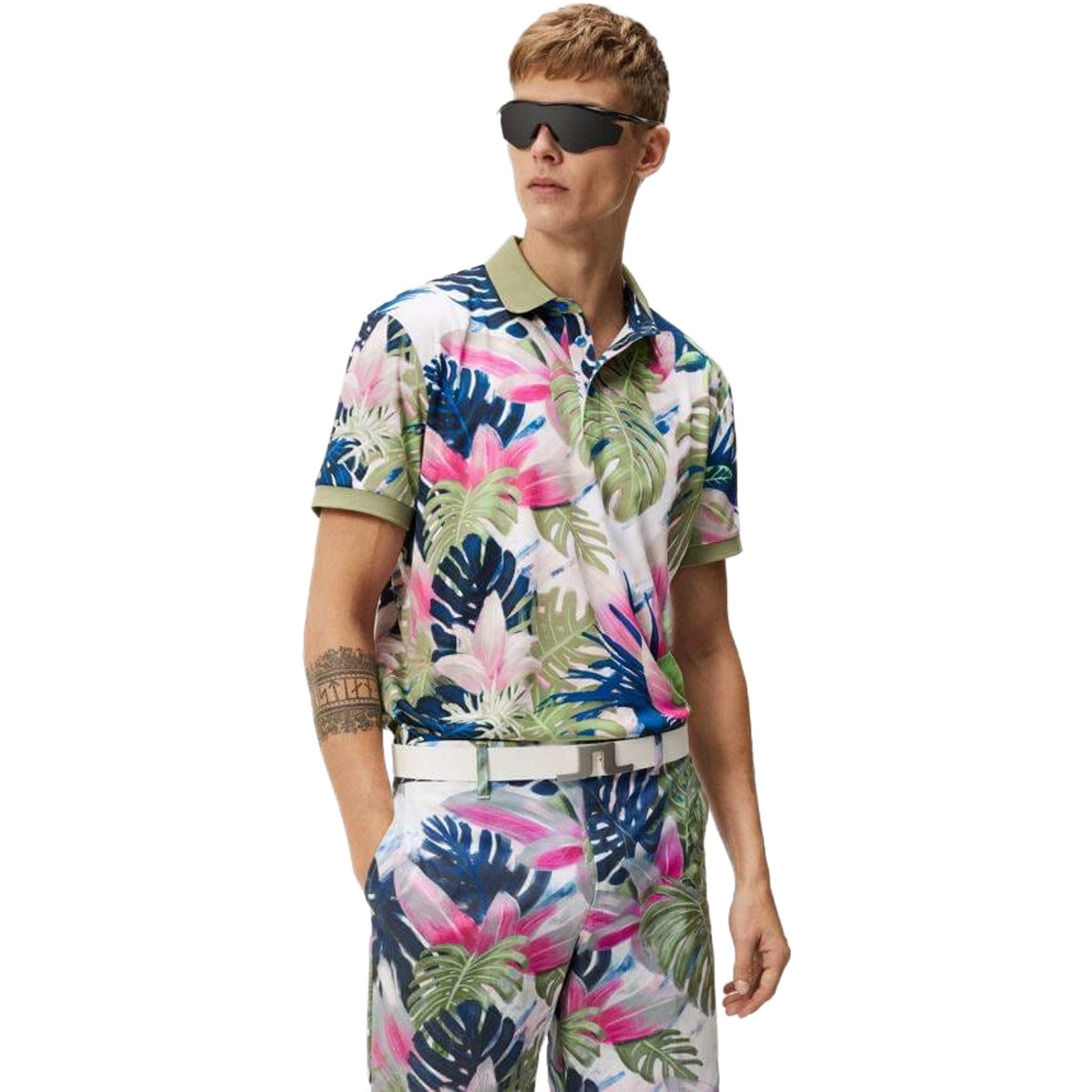 J. Lindeberg Tour Tech Reg Fit Polo imprimé hommes