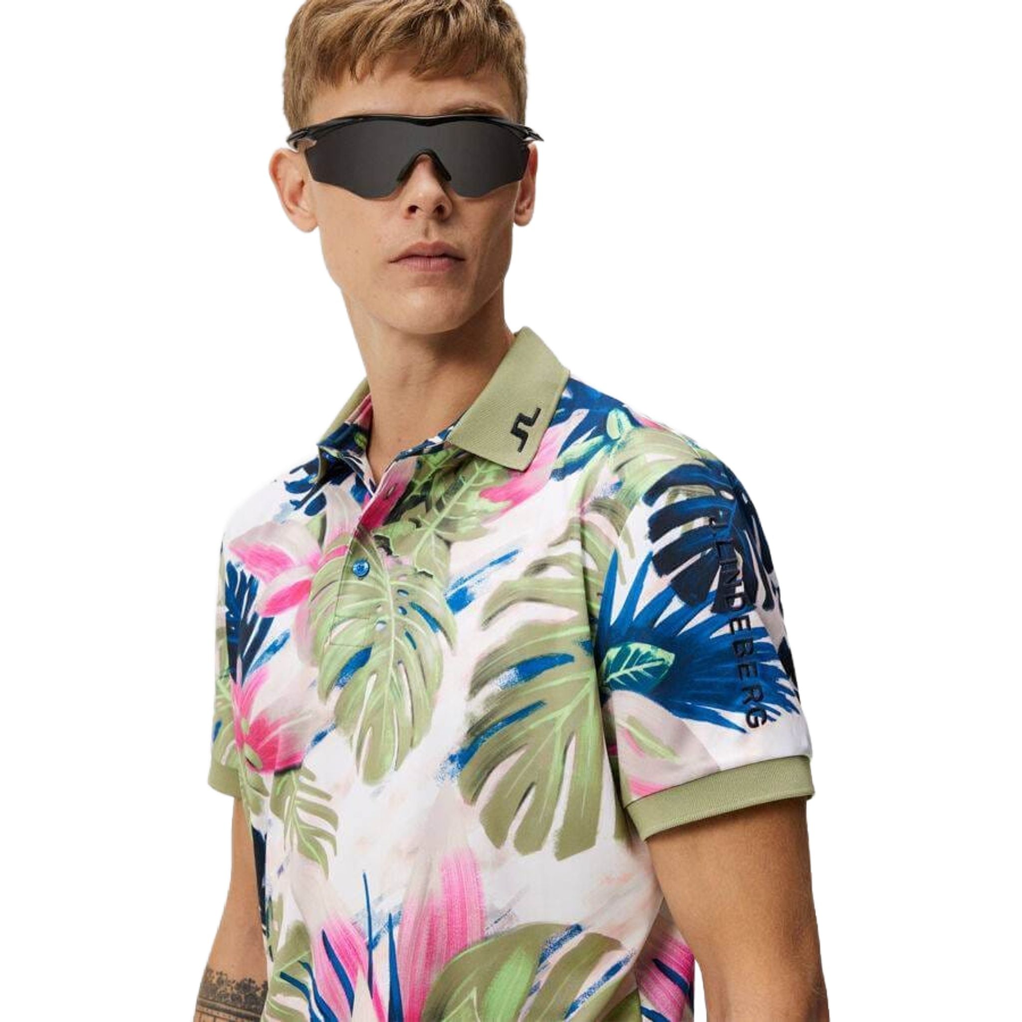 J. Lindeberg Tour Tech Reg Fit Polo imprimé hommes