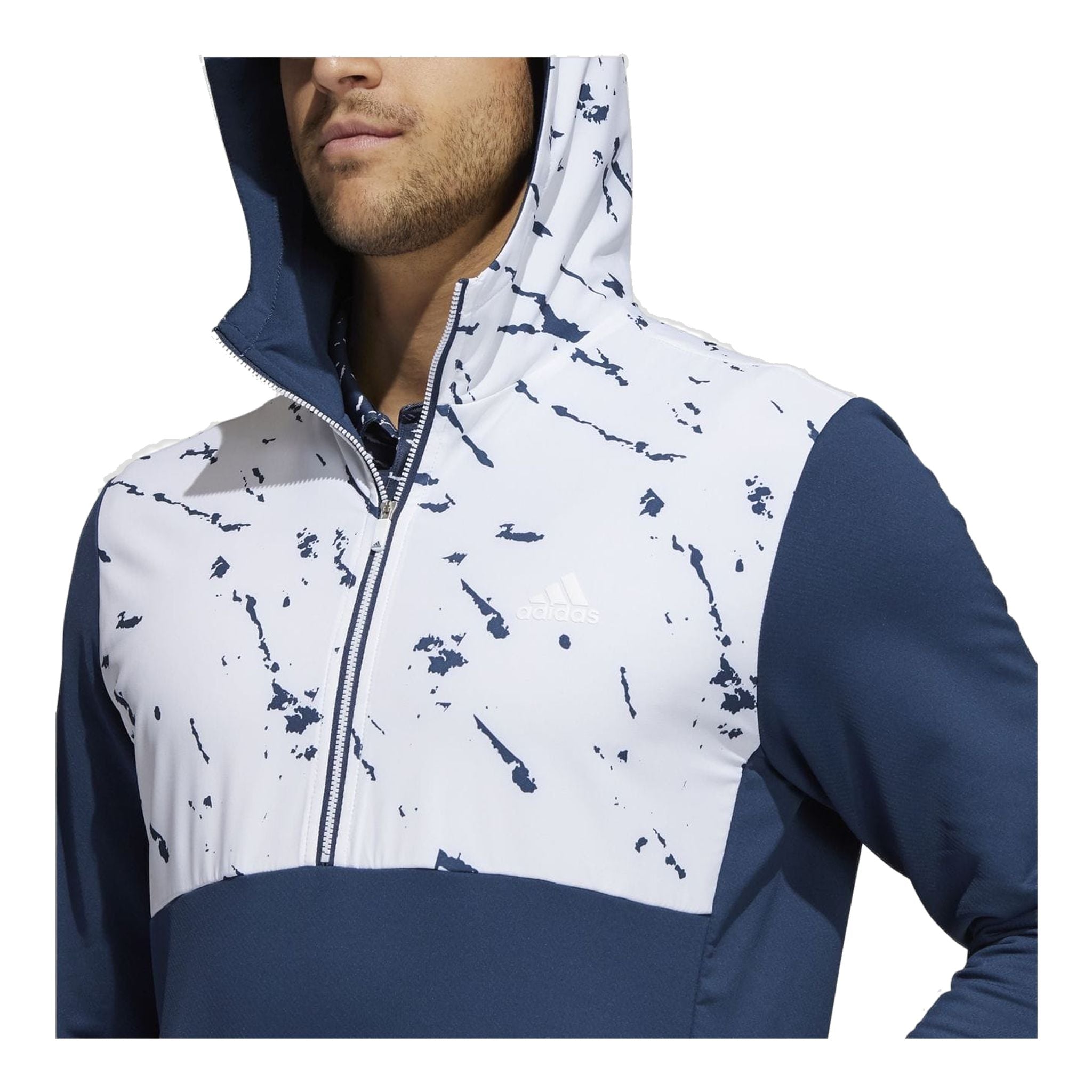Anorak Adidas CRDY demi-zip bleu marine/blanc homme