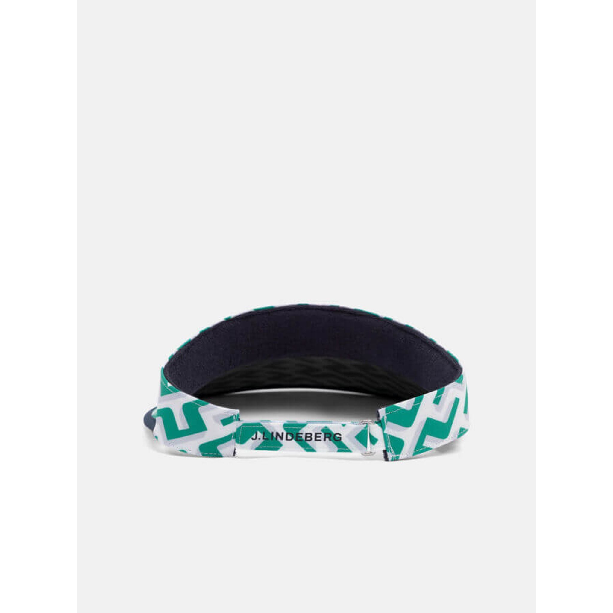 Casquette de golf J. Lindeberg W Visor, imprimé Alba Green, monogramme 3D Bridge pour femme