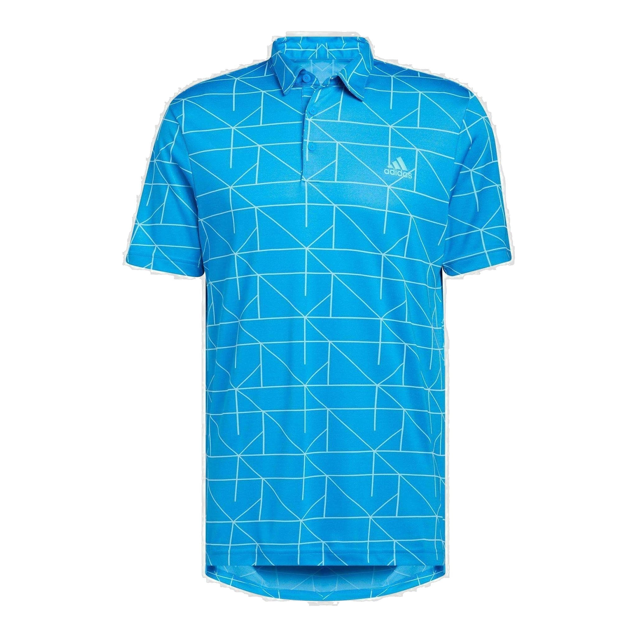 Polo Adidas M à lignes jacquard, bleu vif/semi-menthe vif, homme
