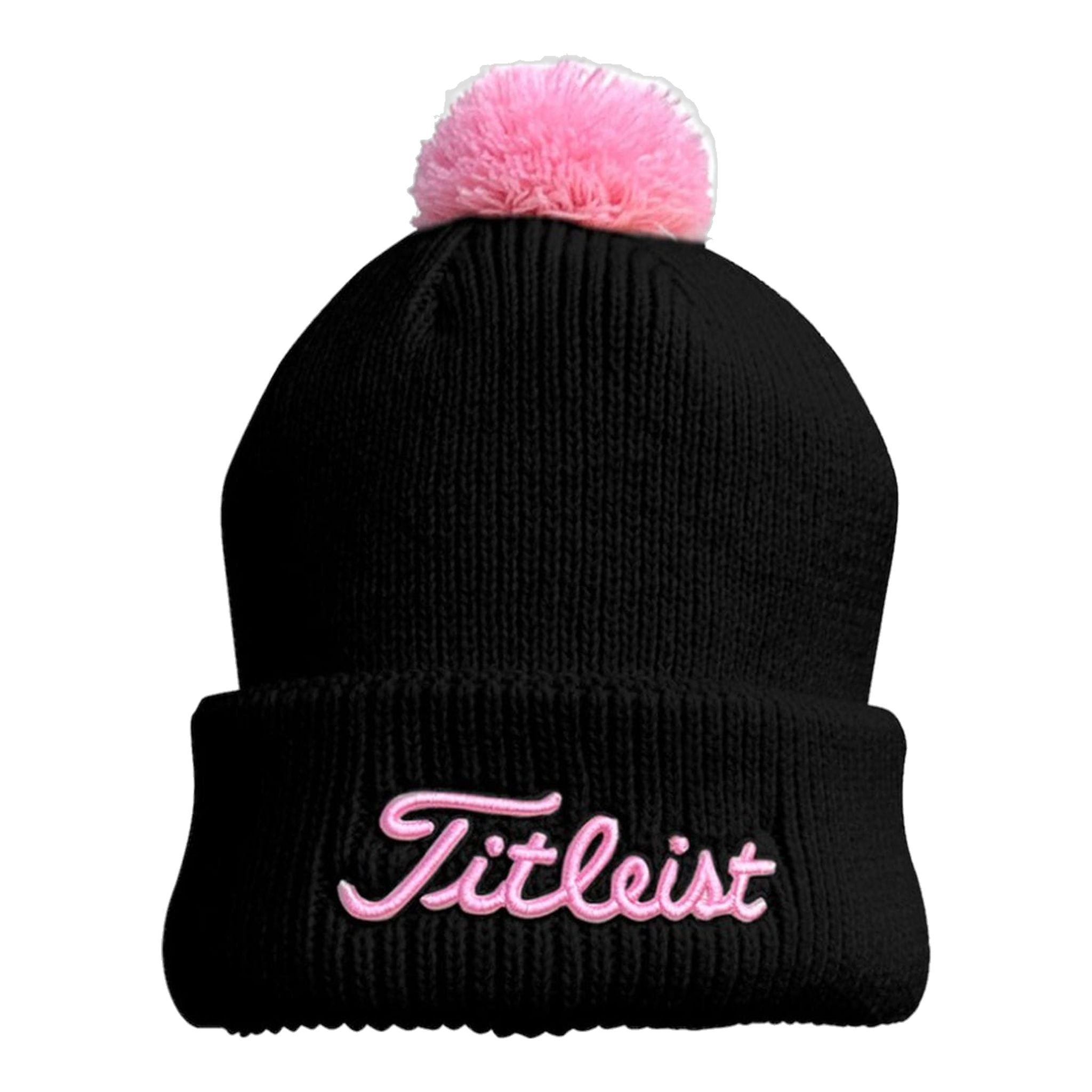 Bonnet Titleist à pompon noir/rose pour femme