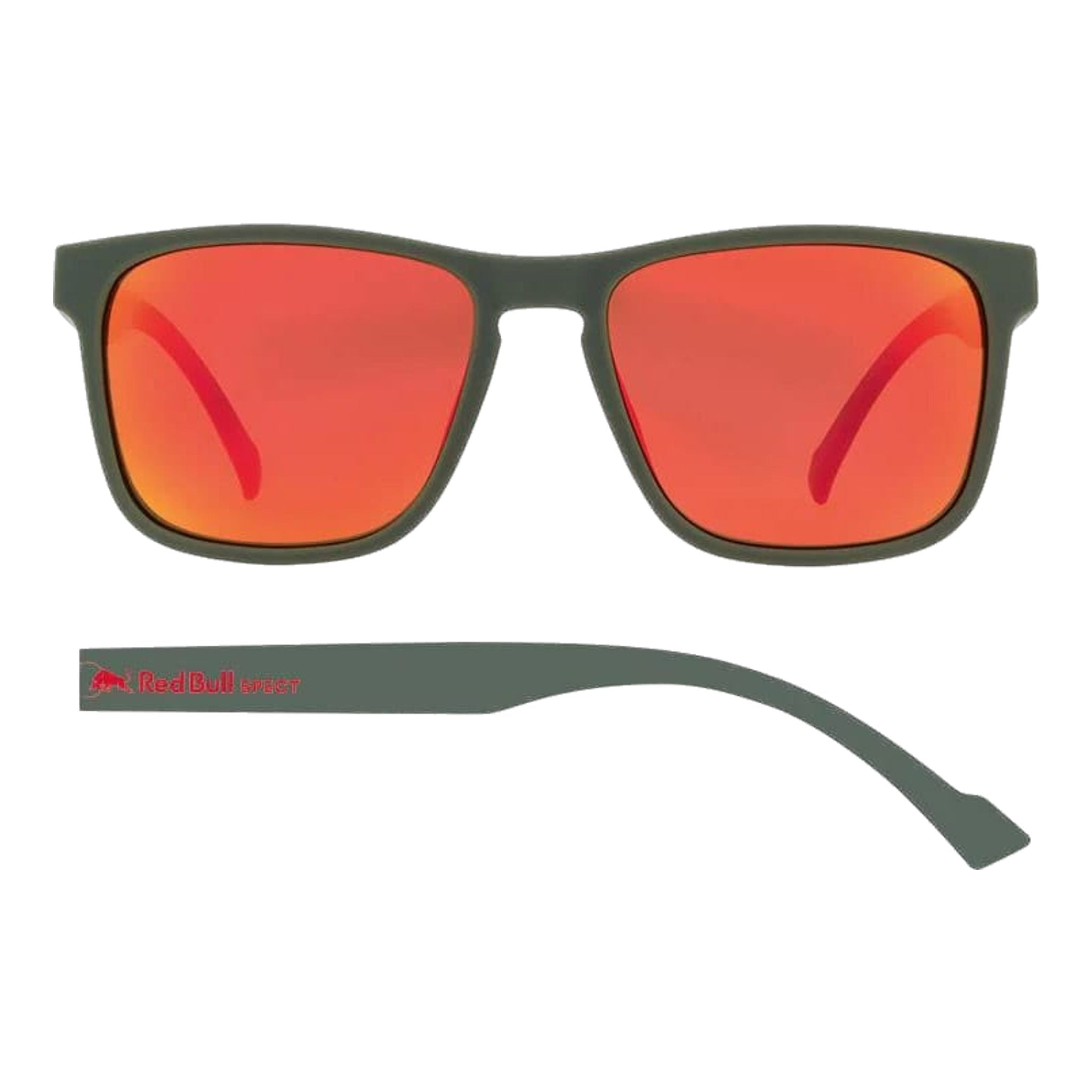 Lunettes de soleil Red Bull Spect Leap Vert olive/Marron Miroir rouge