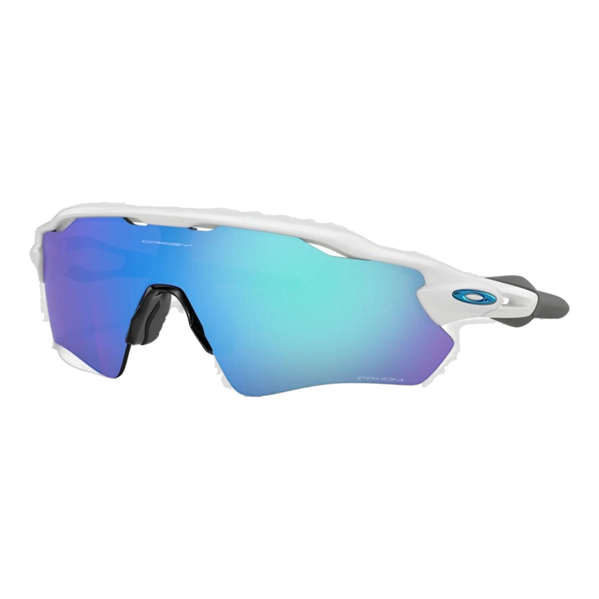 Lunettes de soleil Oakley M Radar EV Path blanches polies Prizm Sapphire pour hommes