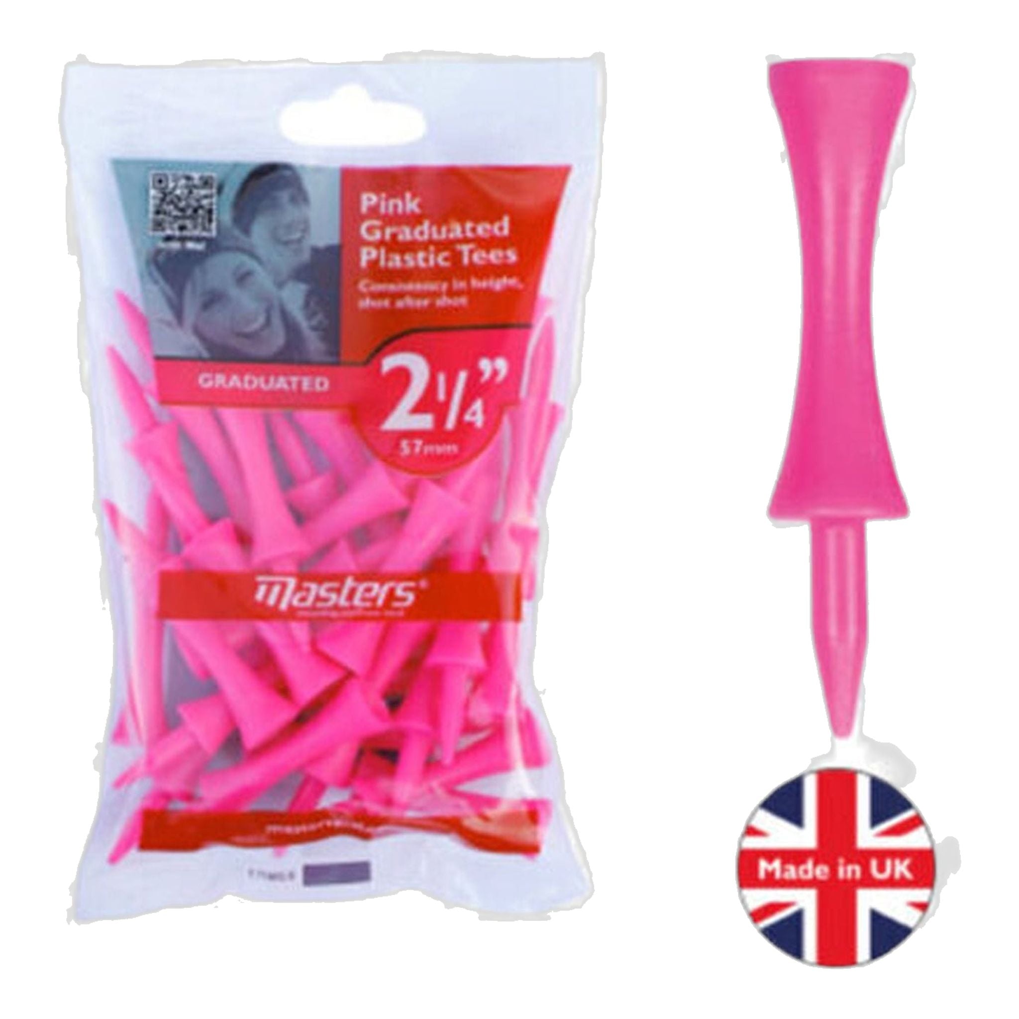 Tés Masters Step 2 1/4" 25 pièces Rose