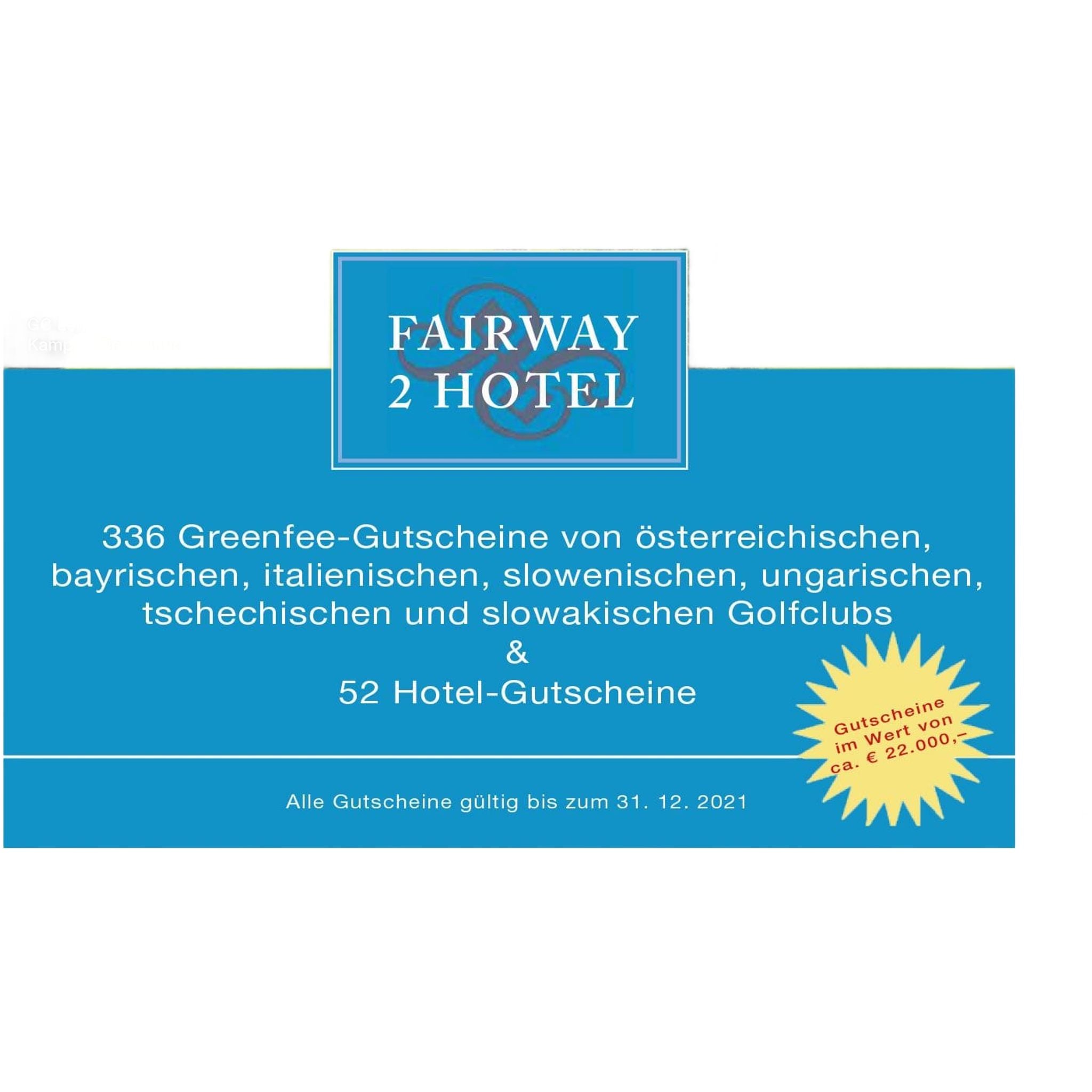 Carnet de bons d'achat Fairway 2 Hotel 2021