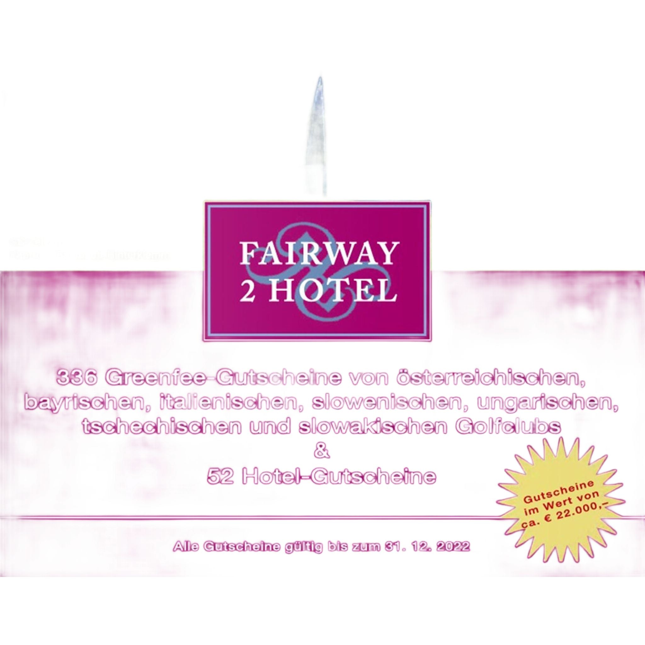 Carnet de bons d'achat Fairway 2 Hotel 2022