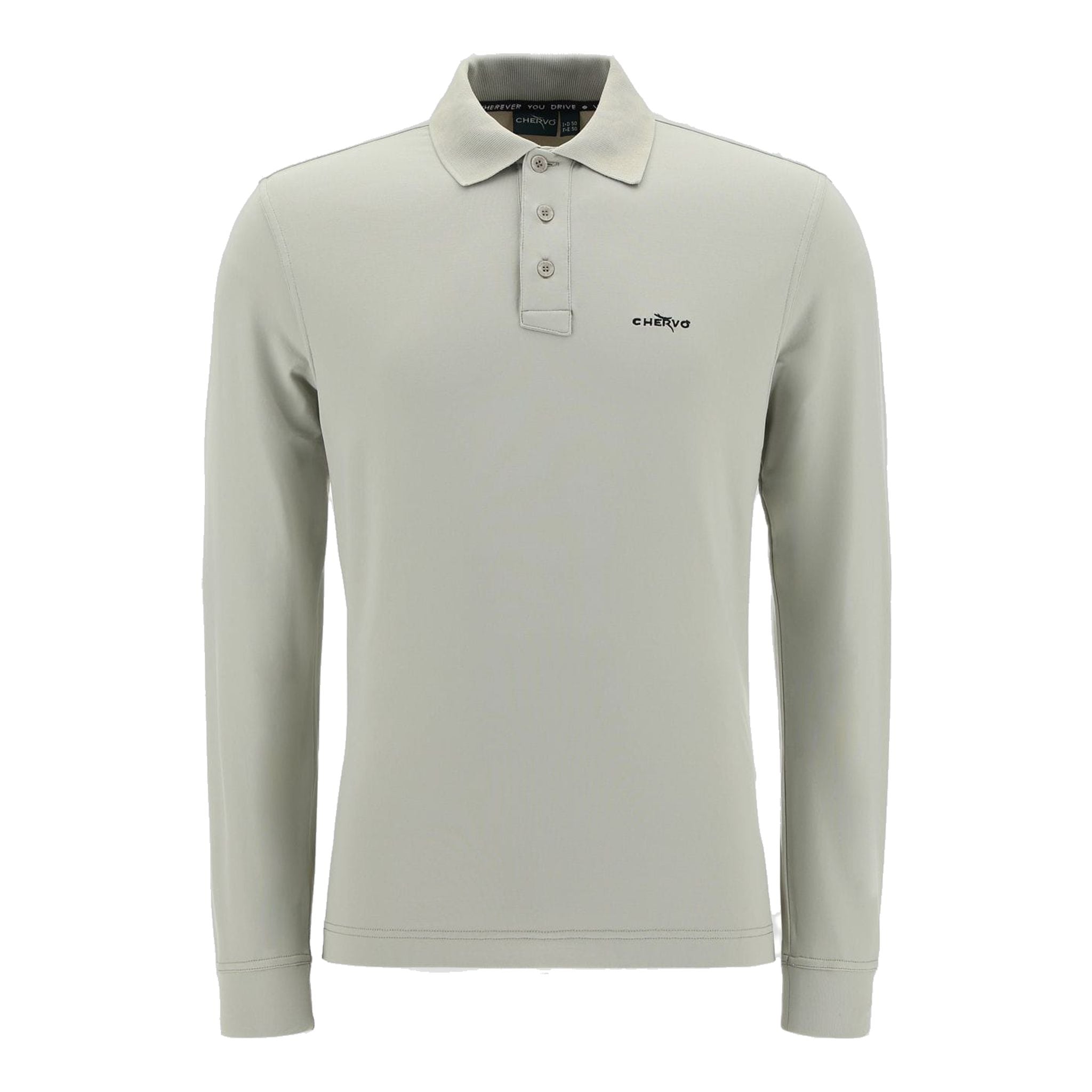 Polo Chervo M Anguy manches longues gris/vert homme