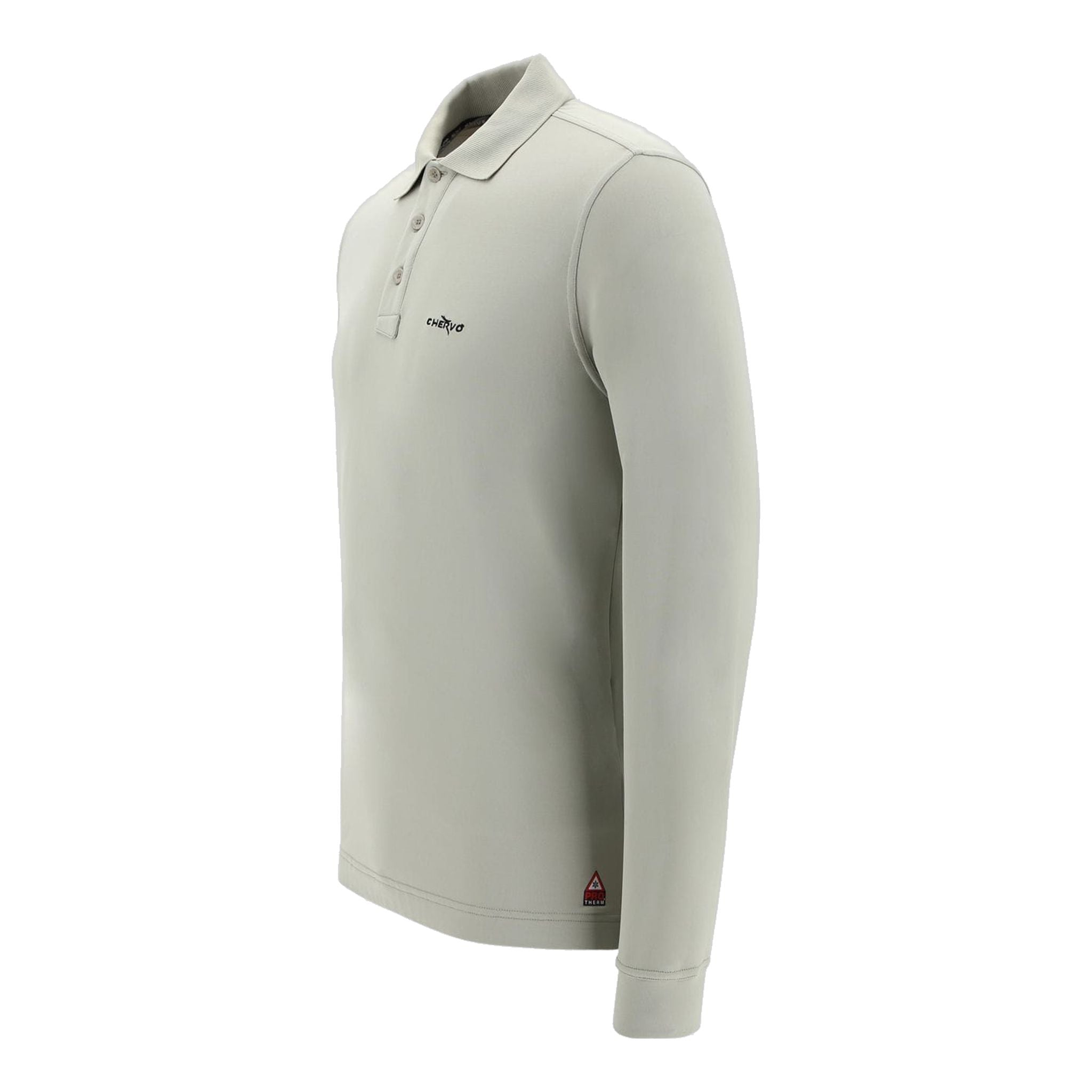 Polo Chervo M Anguy manches longues gris/vert homme