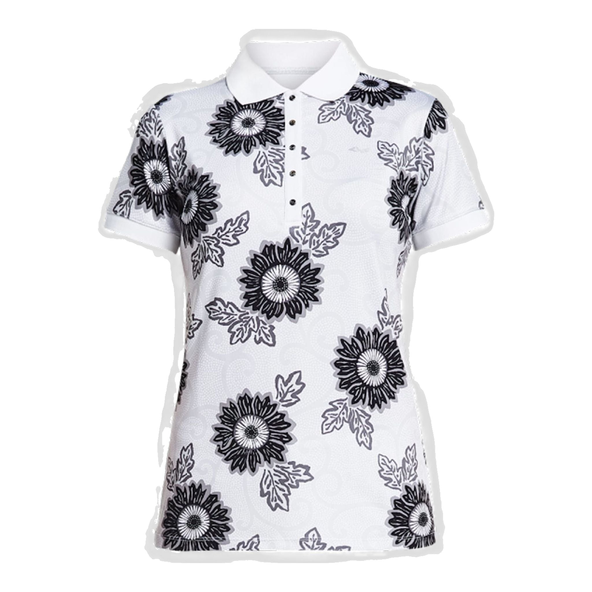Röhnisch Polo AOP Noir Massai Flower Femme