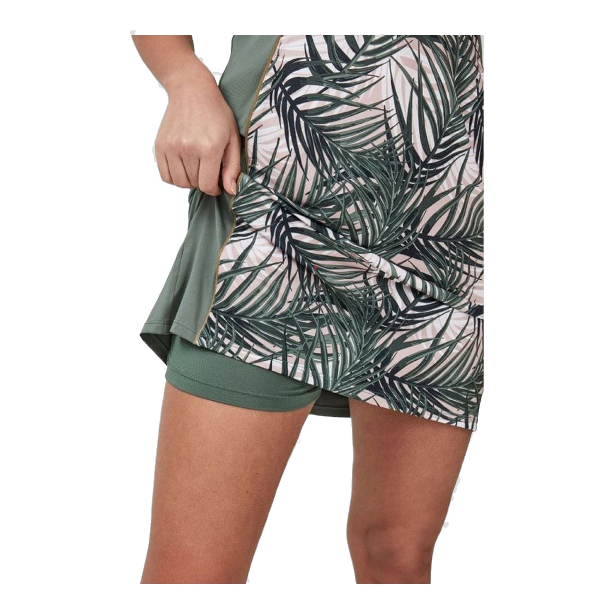 Robe Röhnisch noire à palmiers et rose pâle pour femme