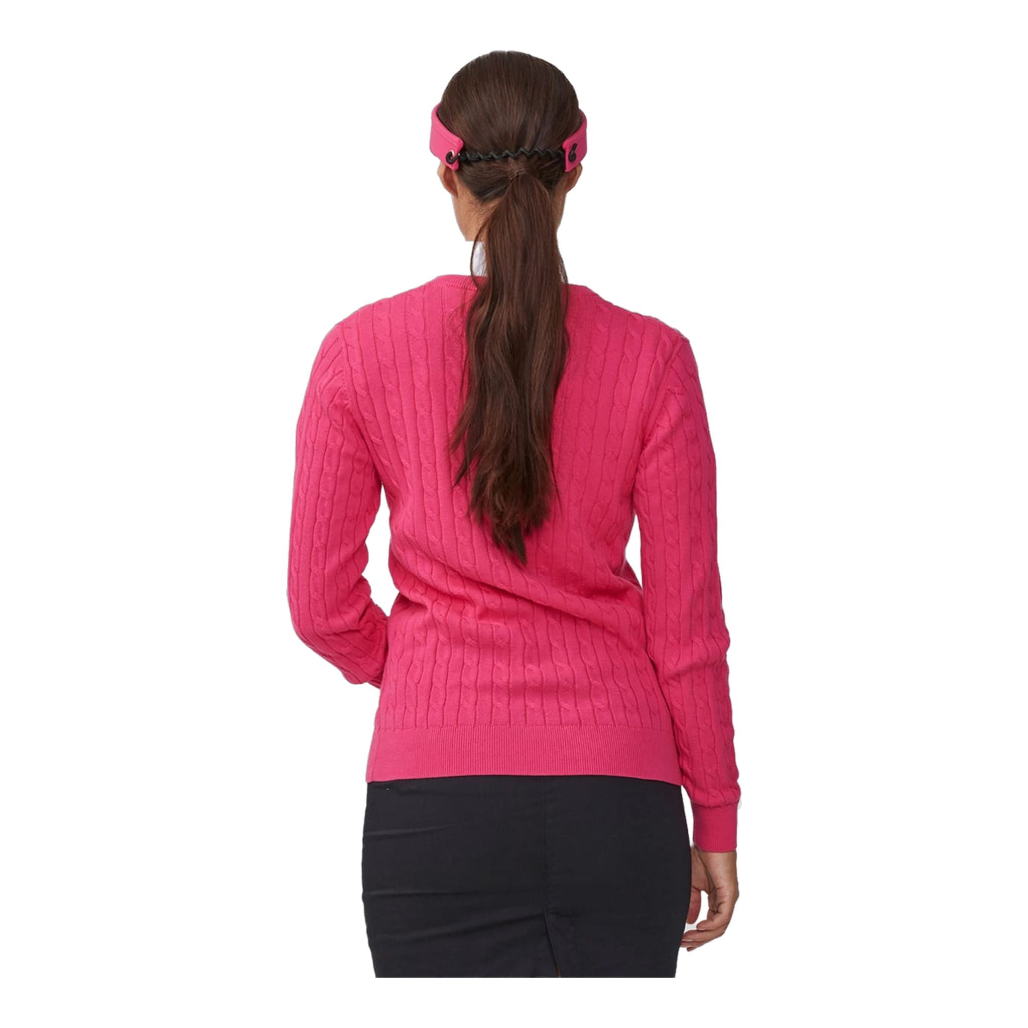 Pull Röhnisch à torsades fuchsia pour femme