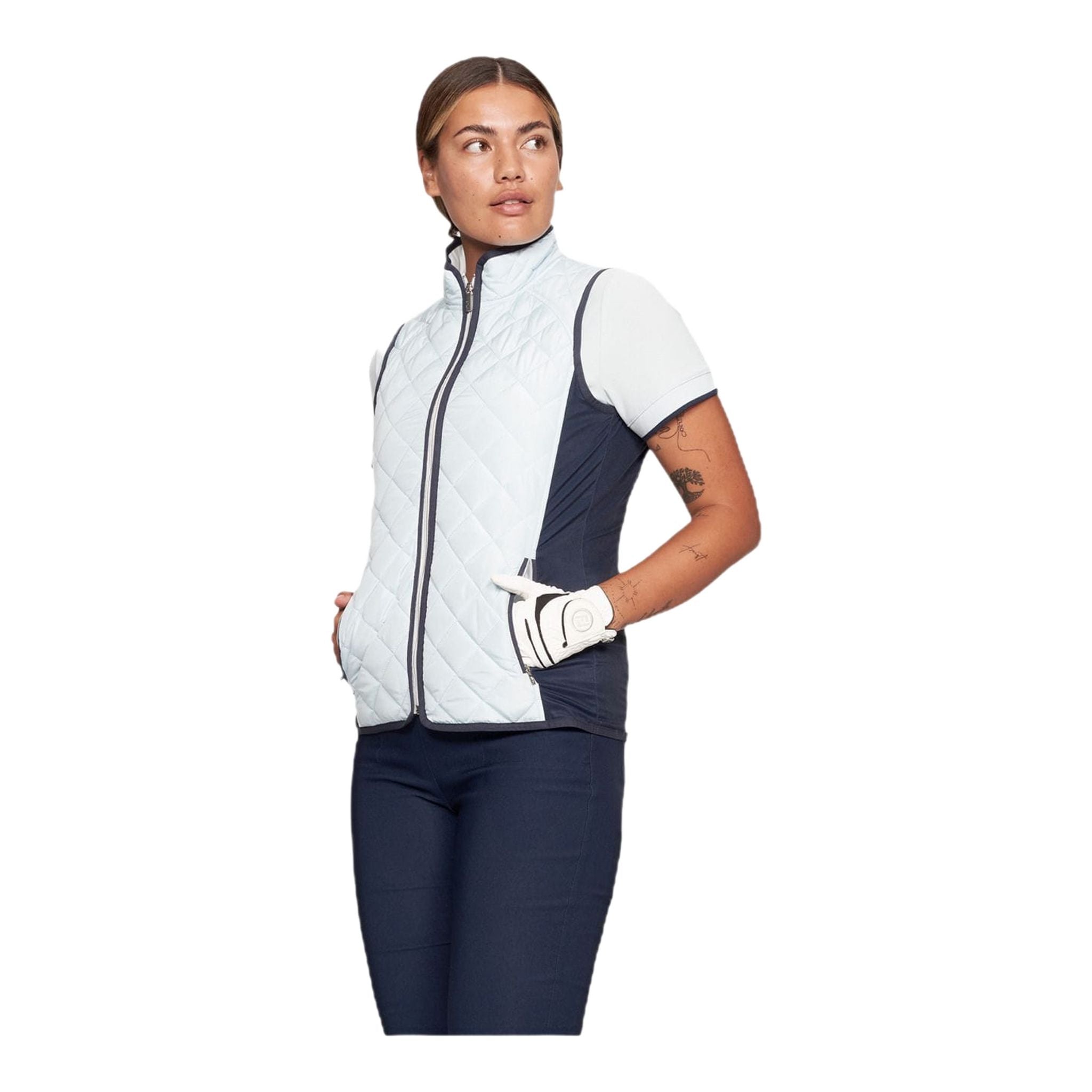Gilet de randonnée Röhnisch blanc/marine pour femme