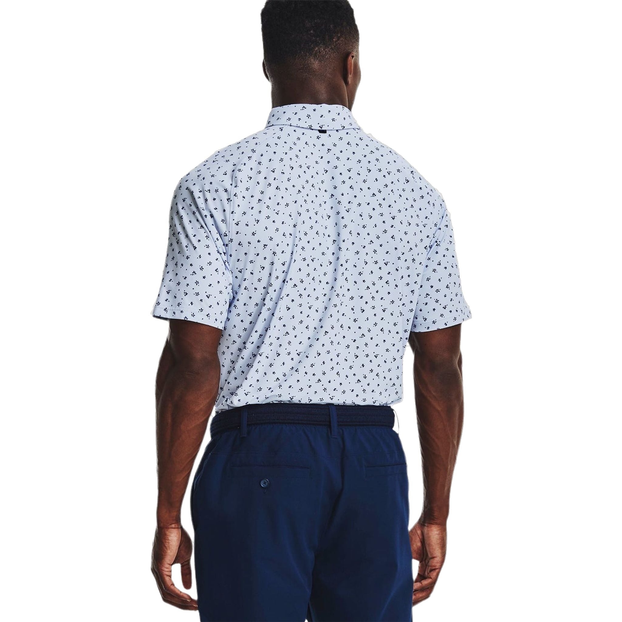 Polo à manches courtes Under Armour Iso-Chill Floral Dash bleu clair pour homme