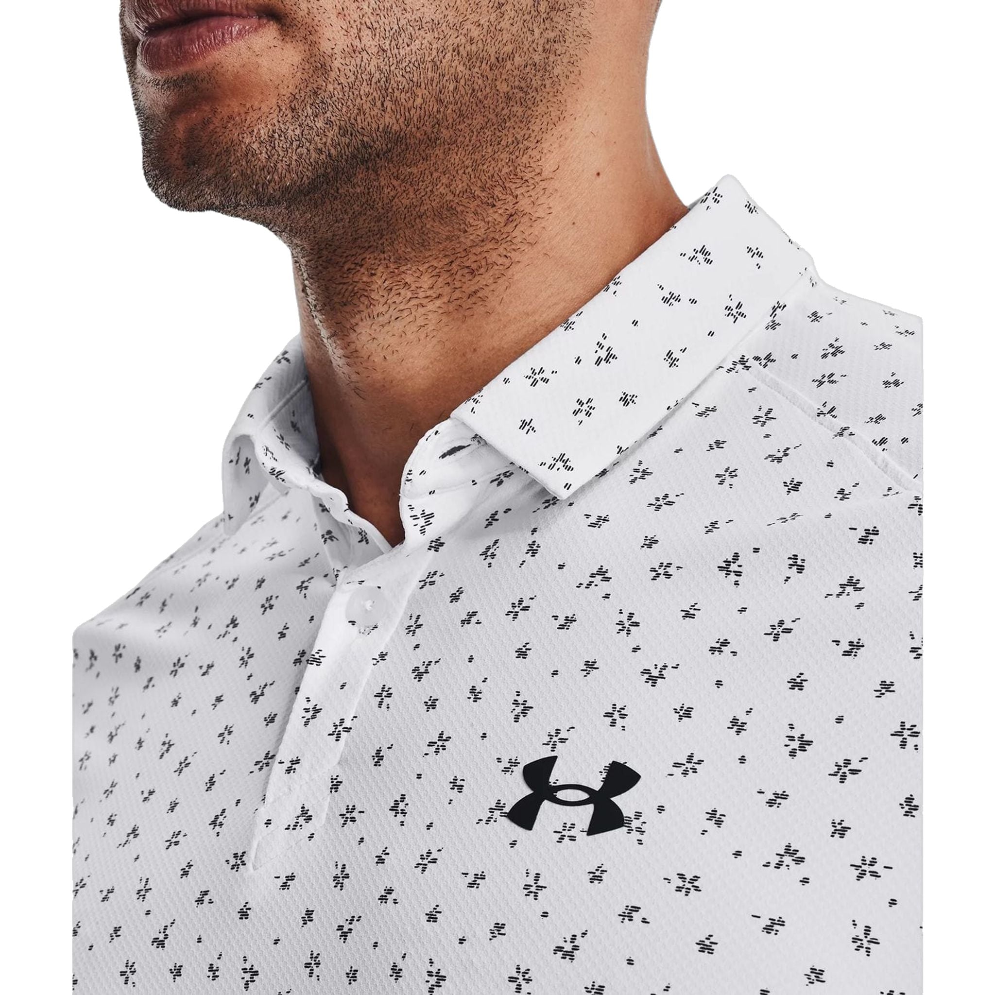 Polo à manches courtes Under Armour Iso-Chill Floral Dash blanc pour homme