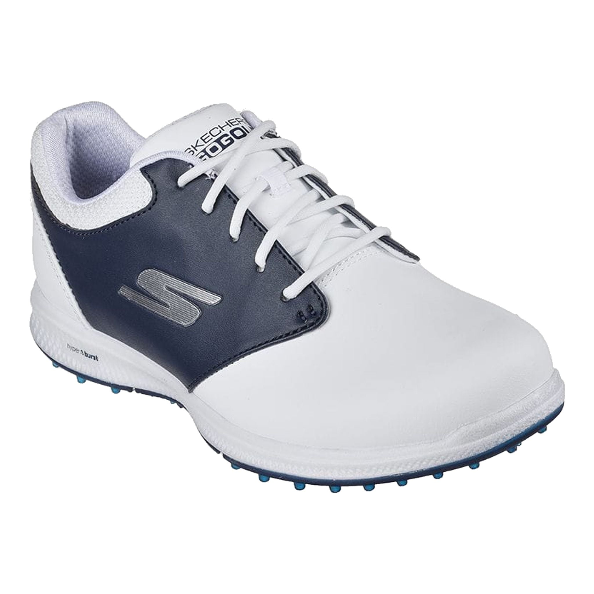 Skechers Go Golf Elite 4 Hyper Cuir Blanc/Garniture Marine Femme