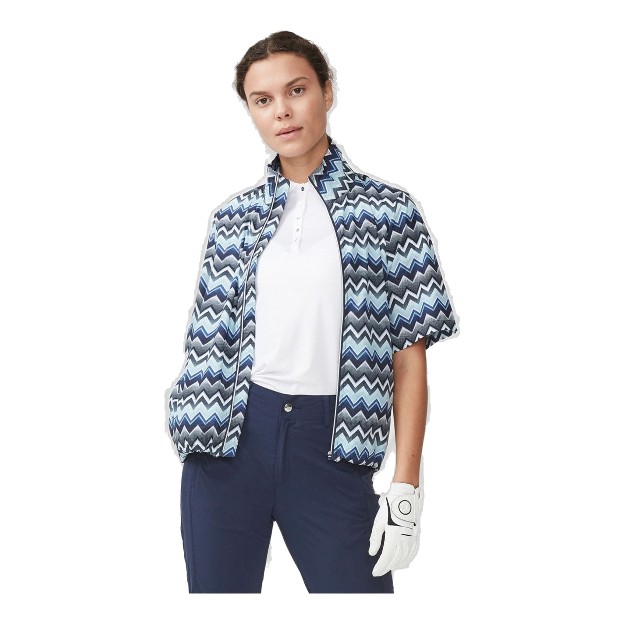 Veste coupe-vent Röhnisch Pocket SS à motif zigzag bleu pour femme