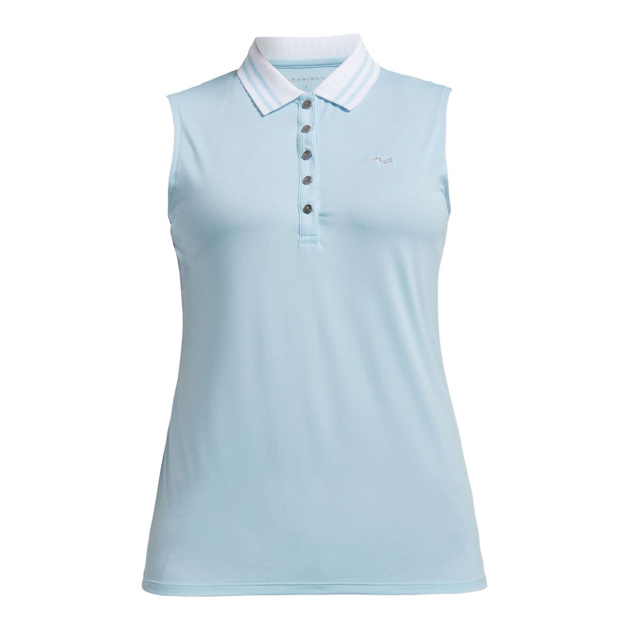 Polo rayé Röhnisch SL bleu clair pour femme