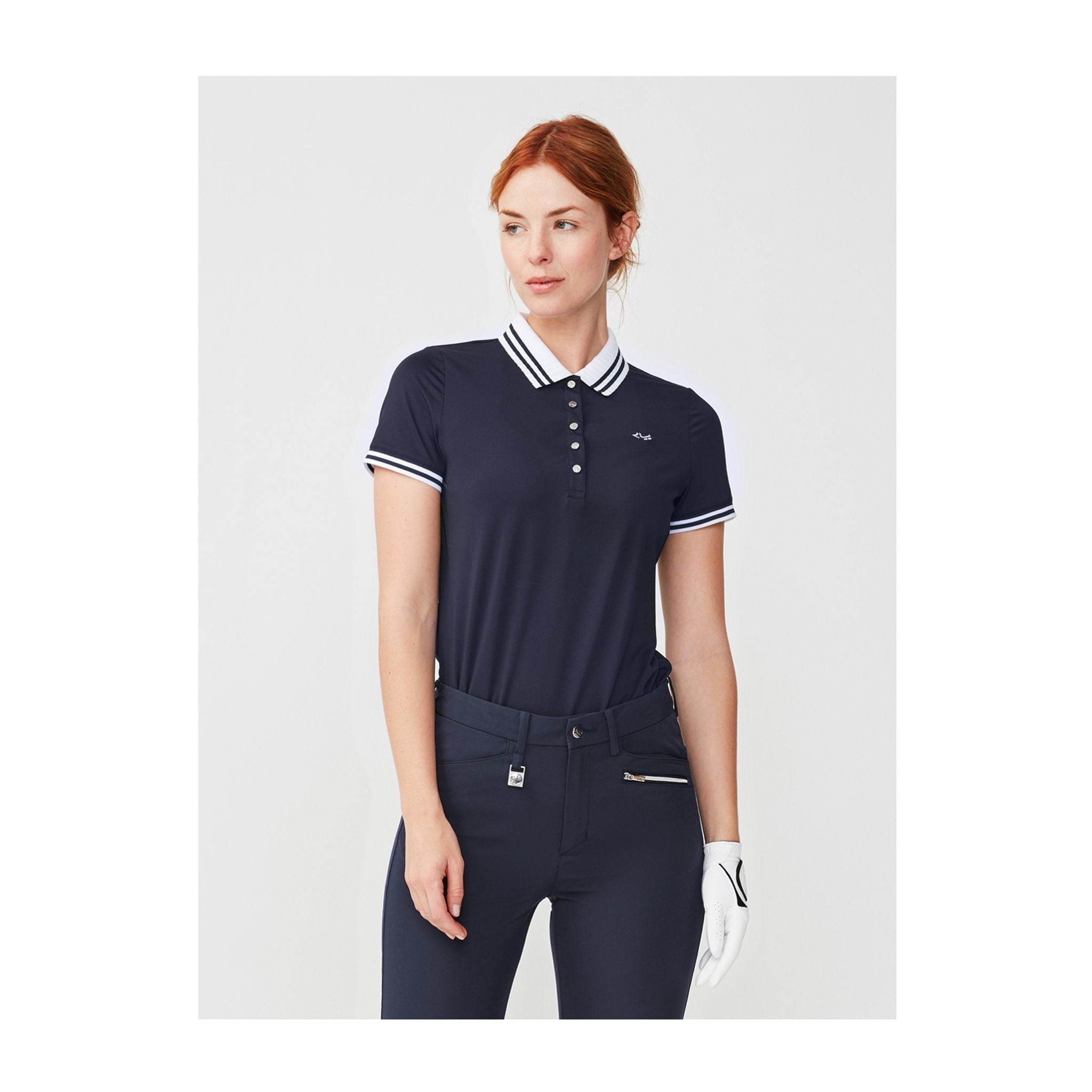 Polo Röhnisch Stripe Marine Femme