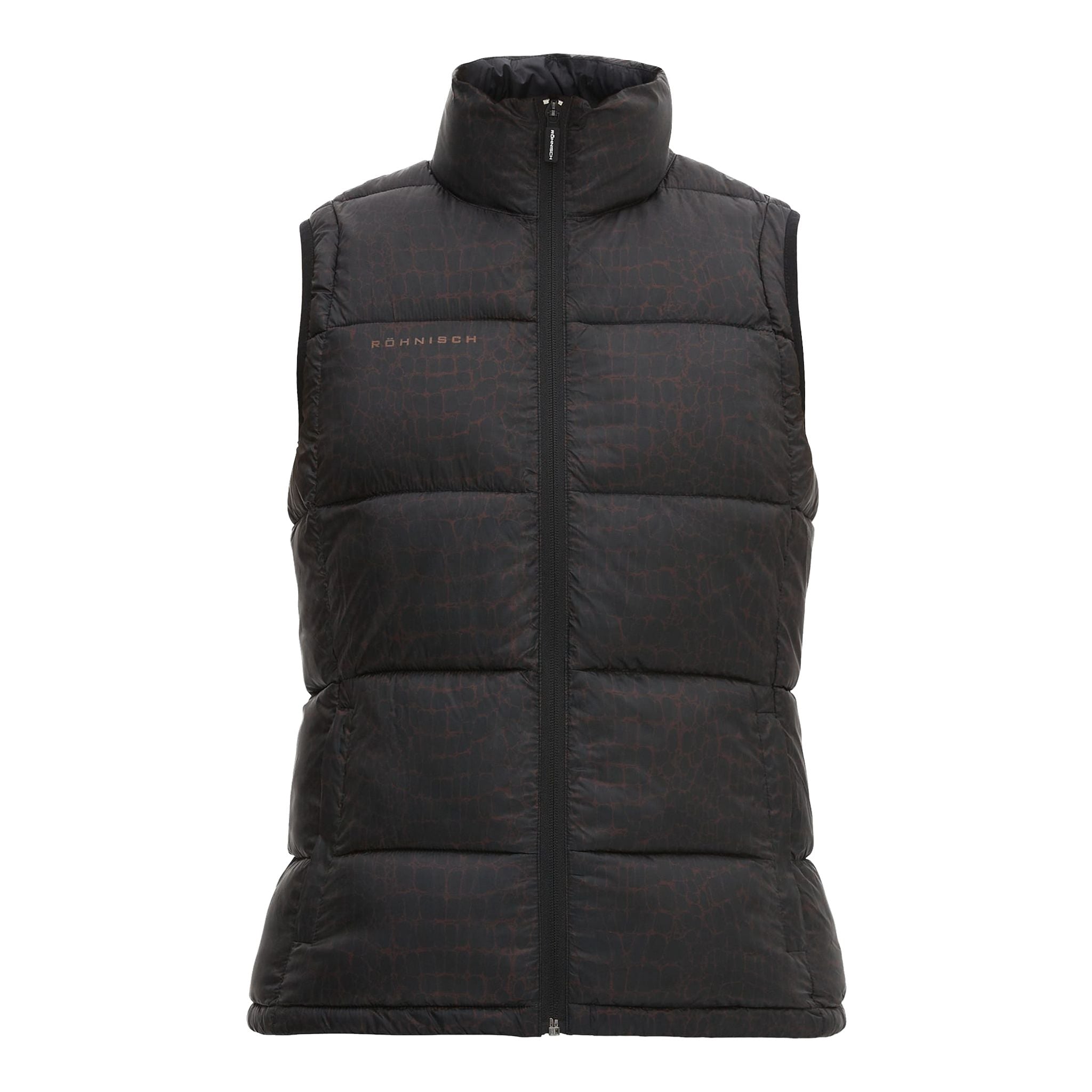 Gilet de golf Röhnisch Avery marron effet croco pour femme