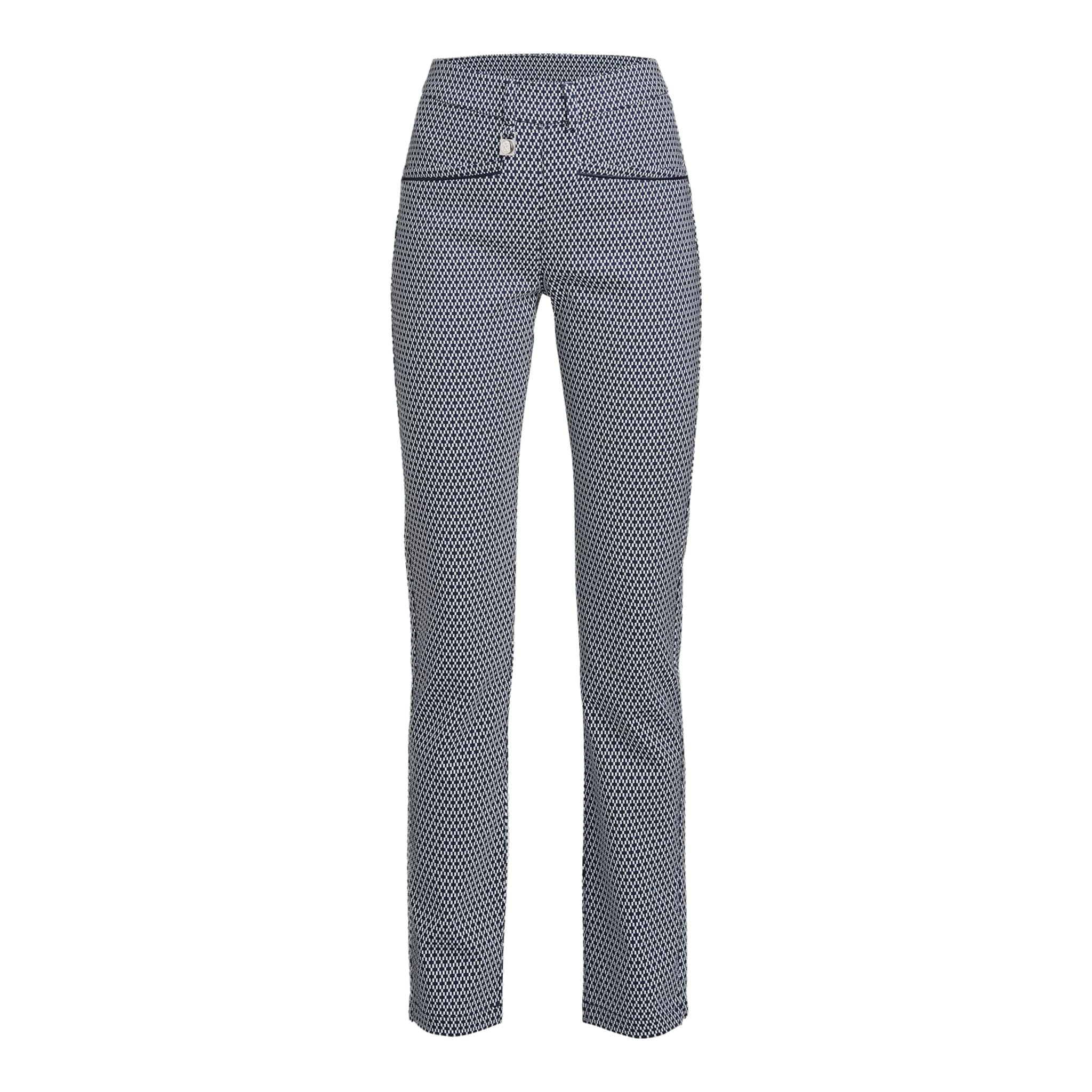 Pantalon de golf lisse Röhnisch bleu marine à carreaux effet brume pour femme