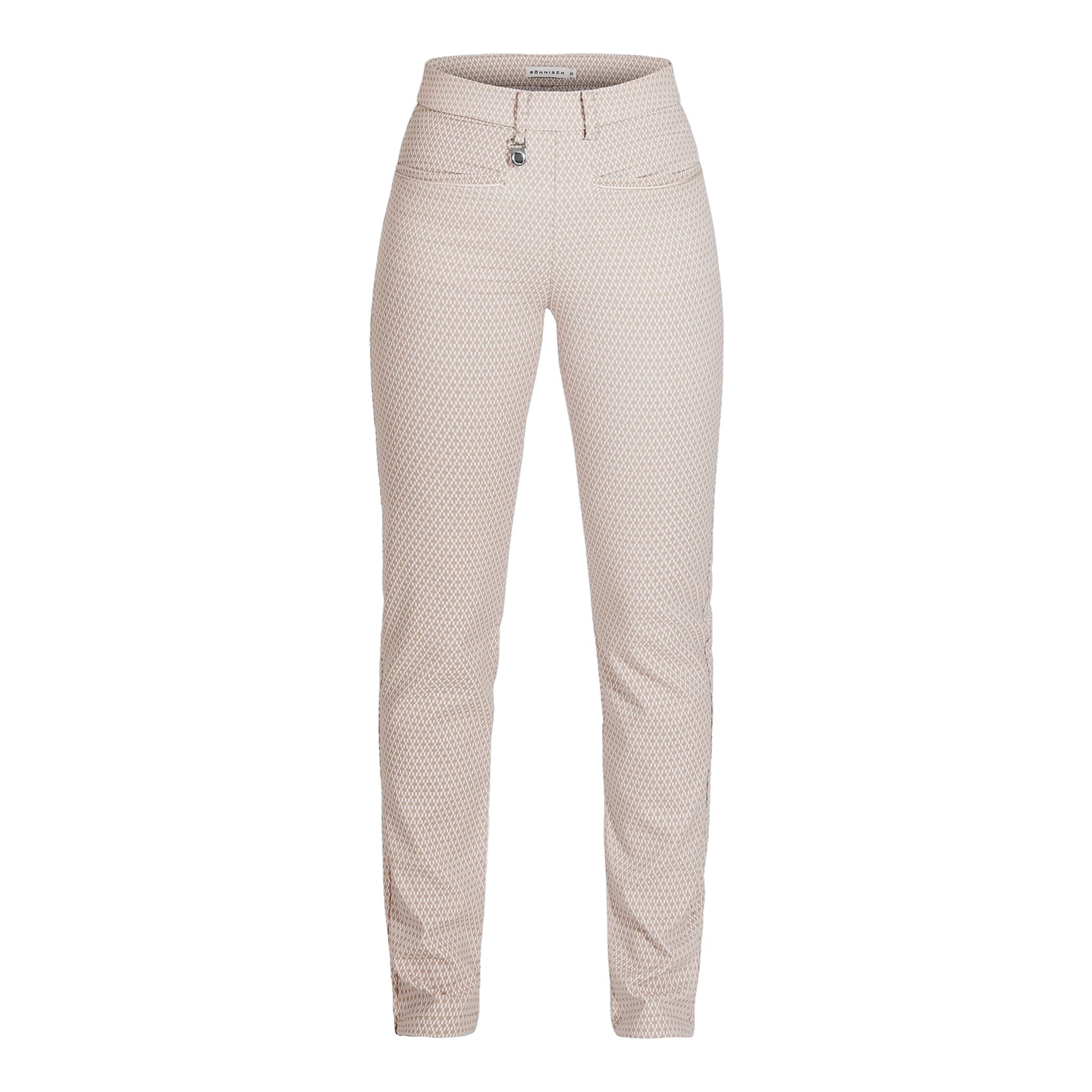 Pantalon de golf lisse Röhnisch à carreaux champignon/blanc pour femme