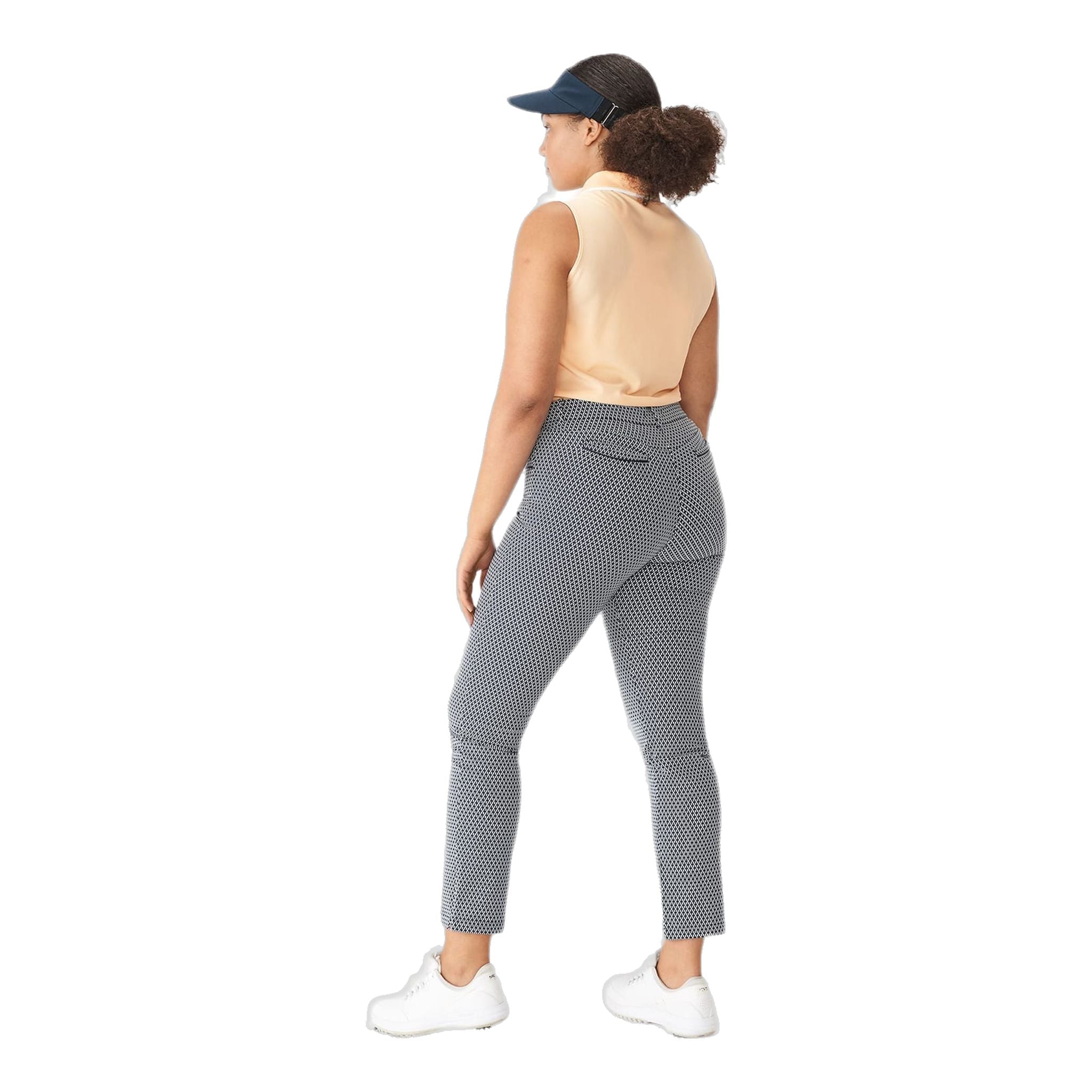 Pantalon de golf lisse Röhnisch bleu marine à carreaux effet brume pour femme