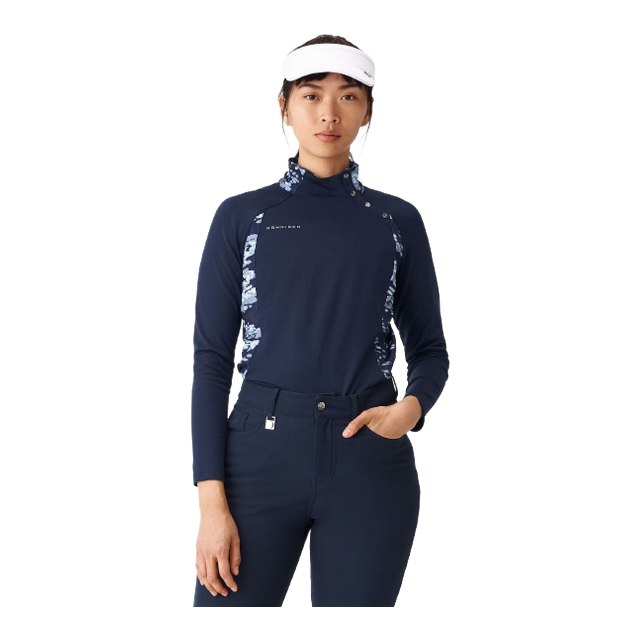 Robe de nuit Röhnisch W Layer Megan à manches longues bleu marine/camouflage pour femme