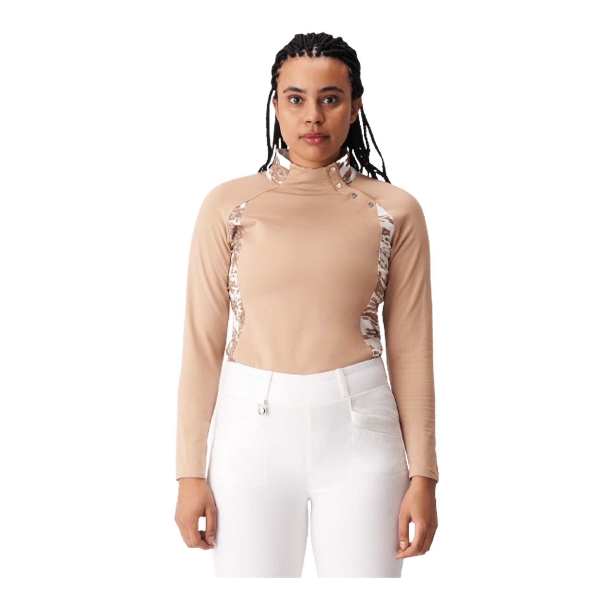 Robe de nuit Röhnisch W Layer Megan à manches longues beige/camouflage pour femme