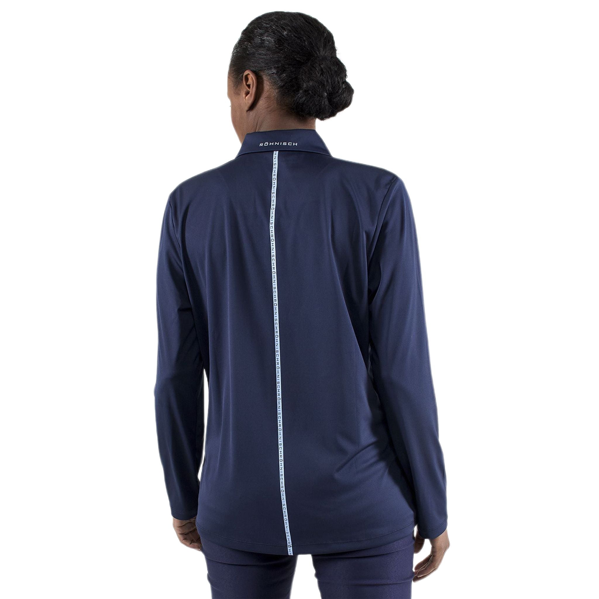 Polo de golf Röhnisch Lynn à manches longues bleu marine pour femme