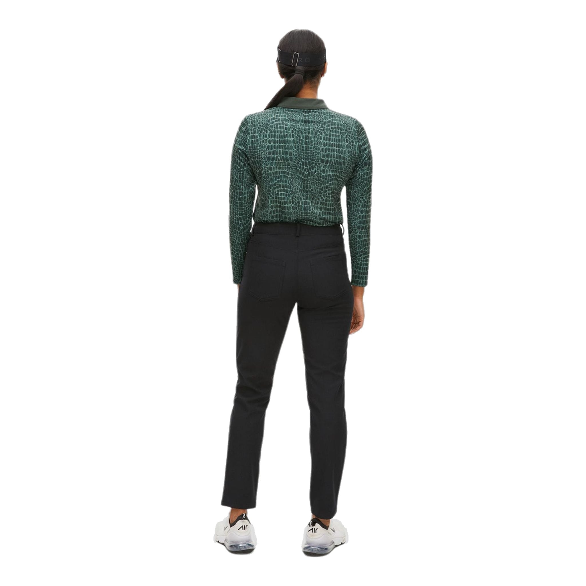 Polo de golf Röhnisch Sia à manches longues vert croco pour femme
