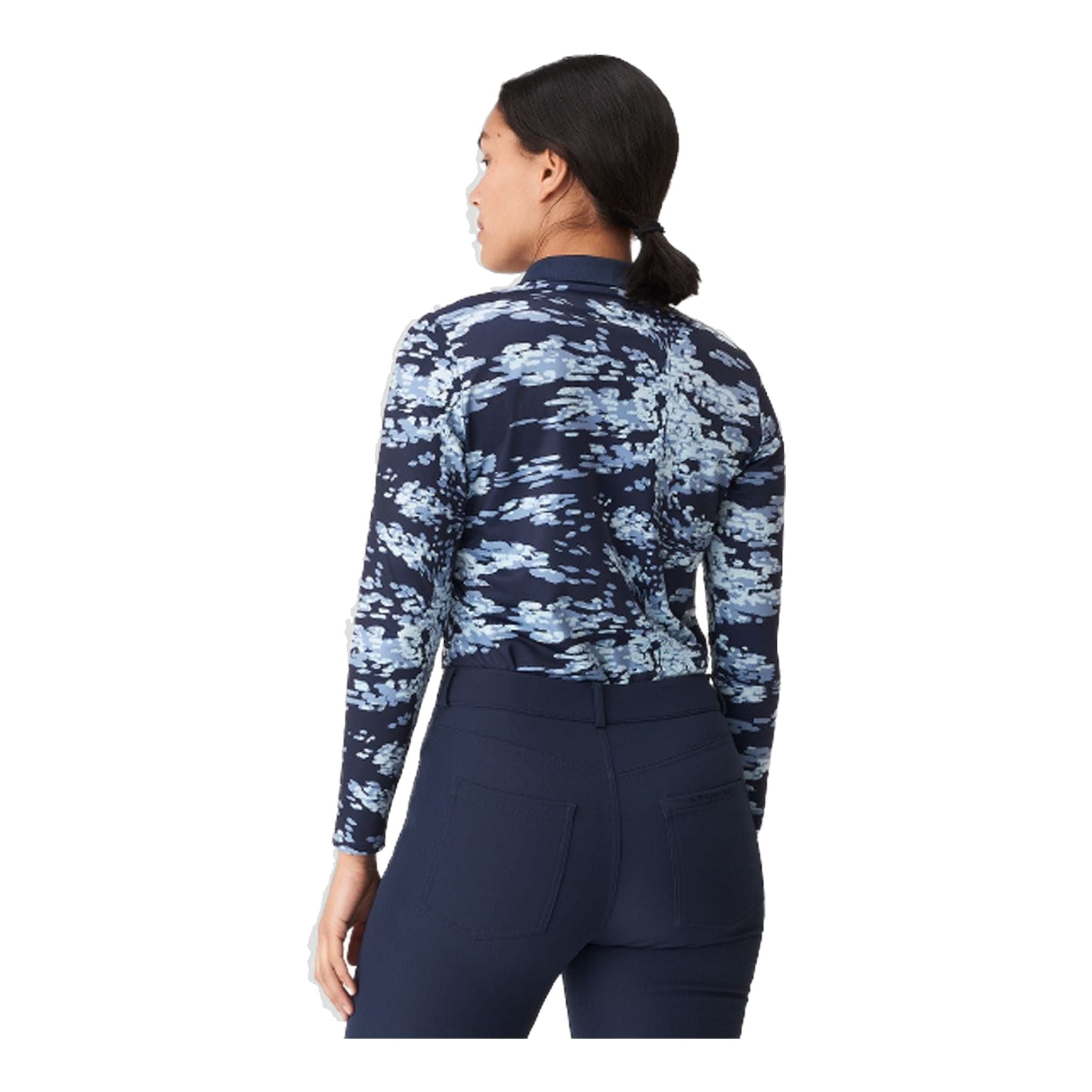 Polo Röhnisch W Sia manches longues bleu marine/camouflage femme