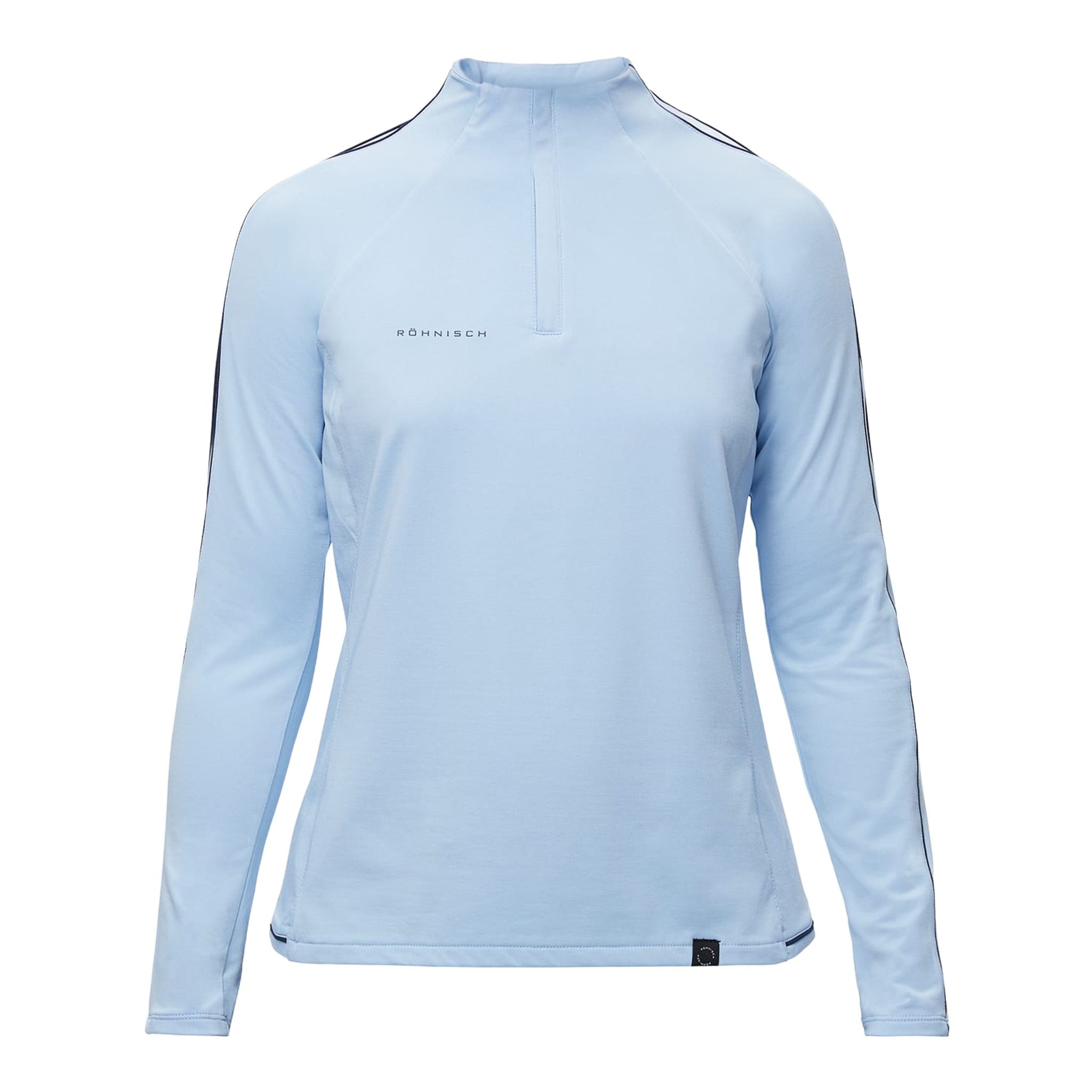 Pull de golf Röhnisch Serena à demi-zip bleu poudre pour femme