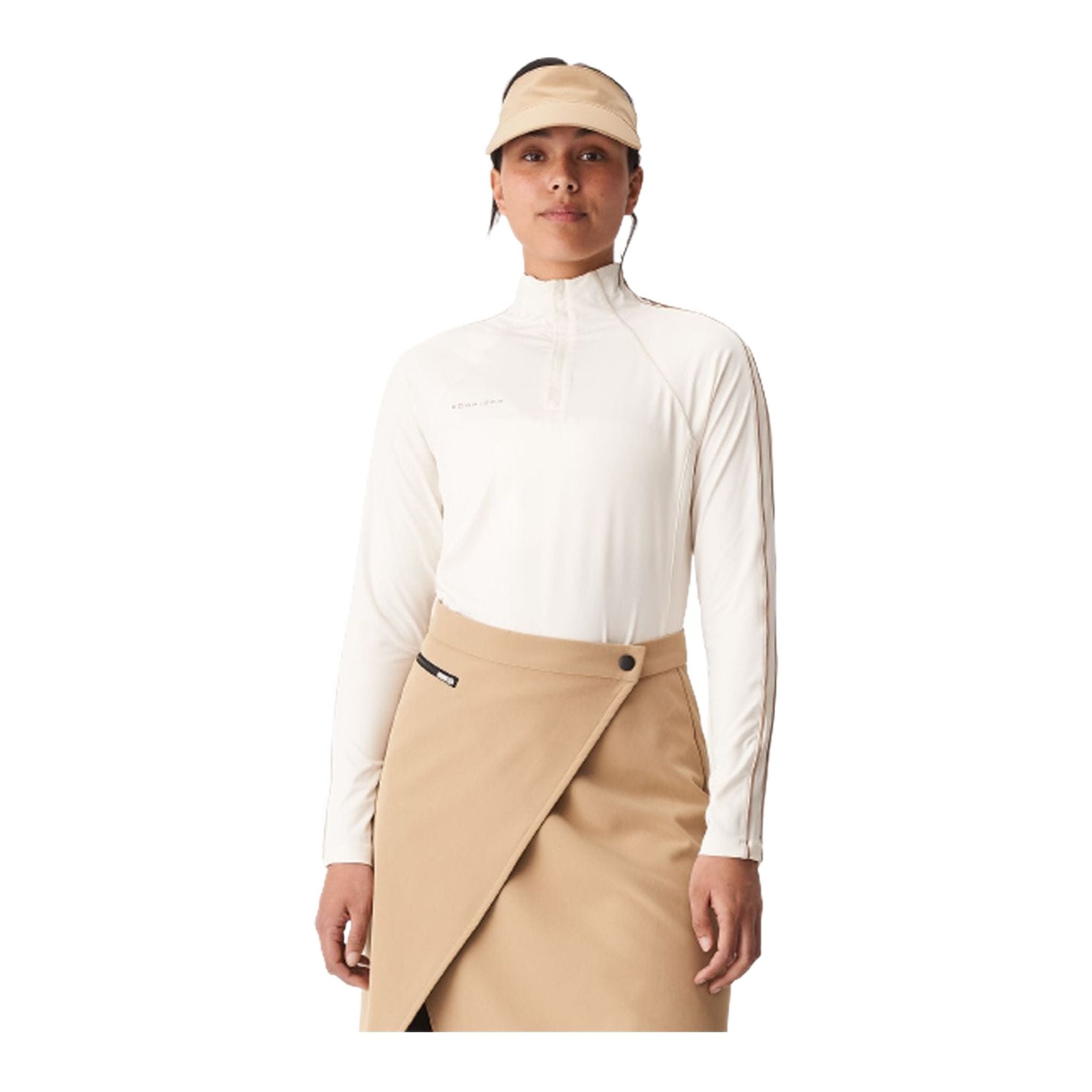 Pull Röhnisch W Layer Serena demi-zip blanc/beige pour femme