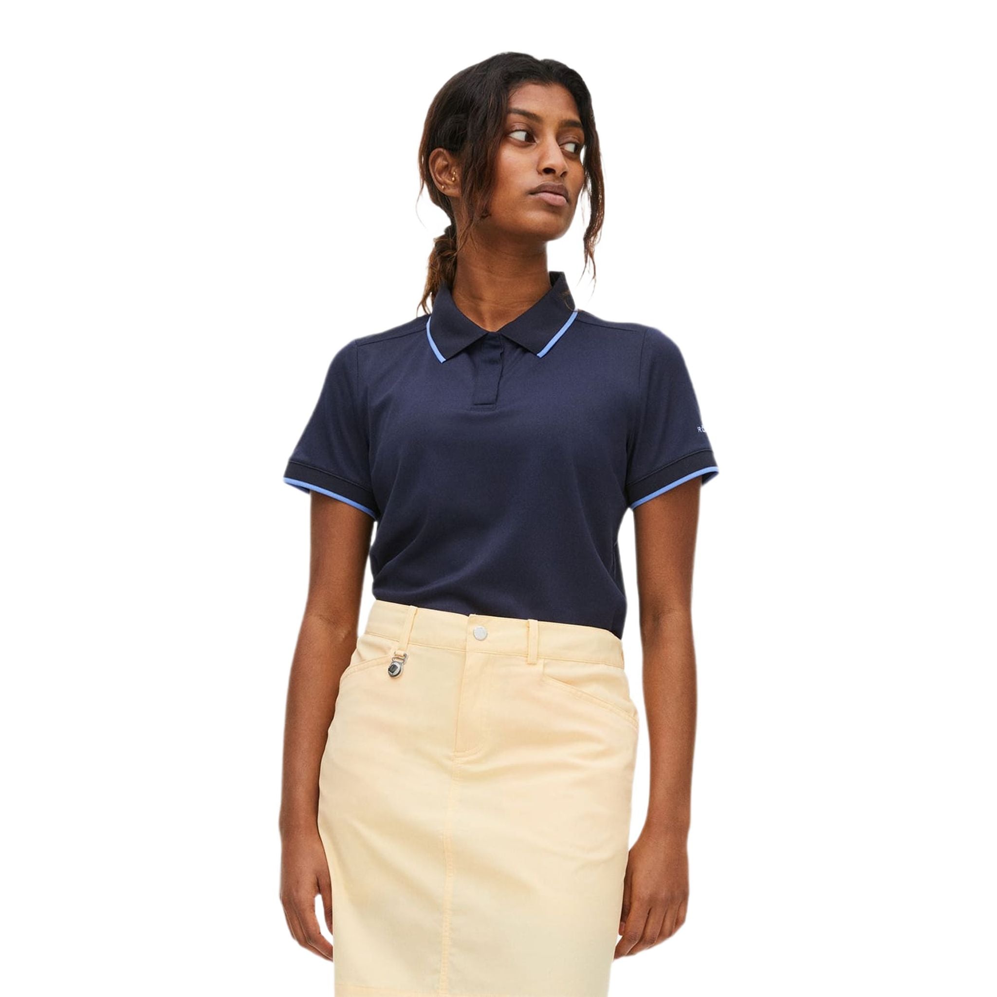 Polo de golf Röhnisch Mildred bleu marine pour femme