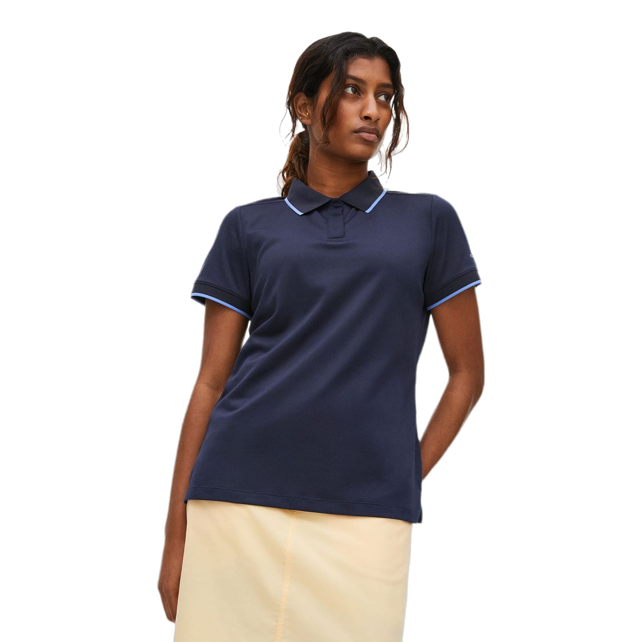 Polo de golf Röhnisch Mildred bleu marine pour femme