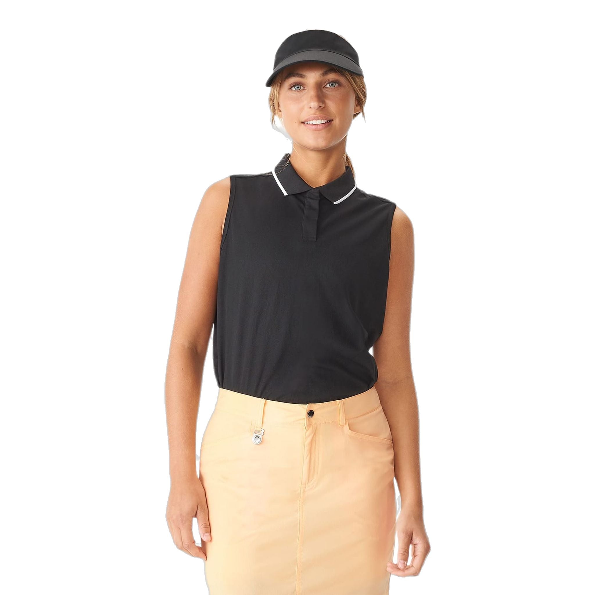 Polo de golf sans manches Röhnisch Mildred noir pour femme