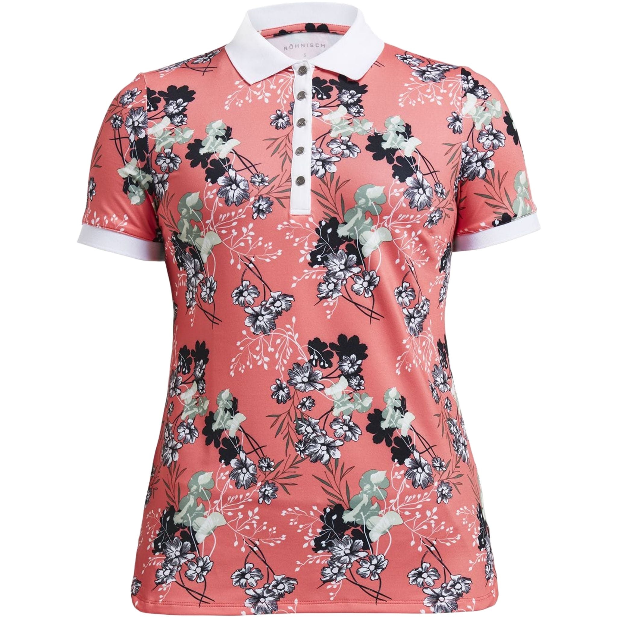 Polo Röhnisch W Element Block SS Hermosa Sugar Coral Femme