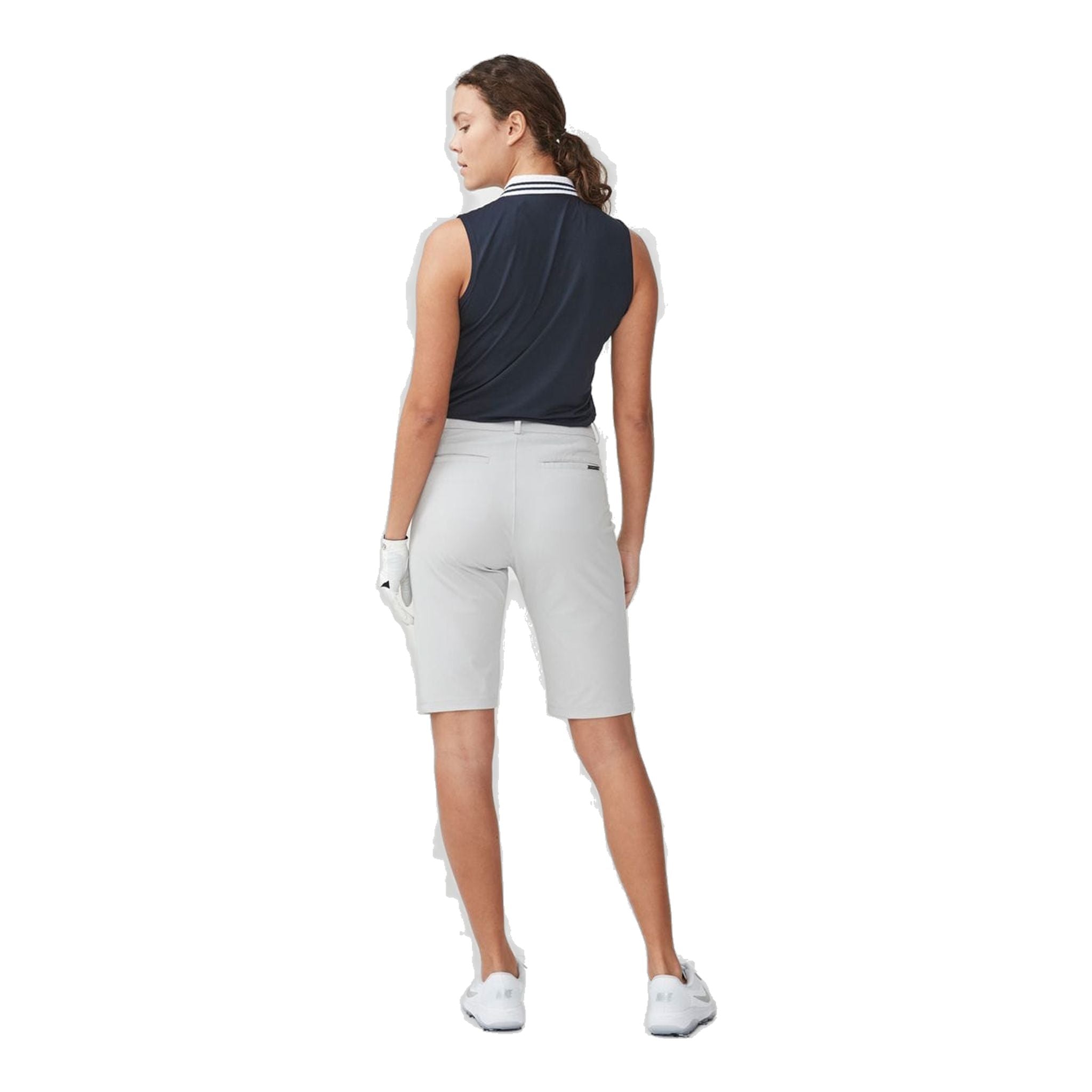 Polo rayé sans manches Röhnisch bleu marine femme