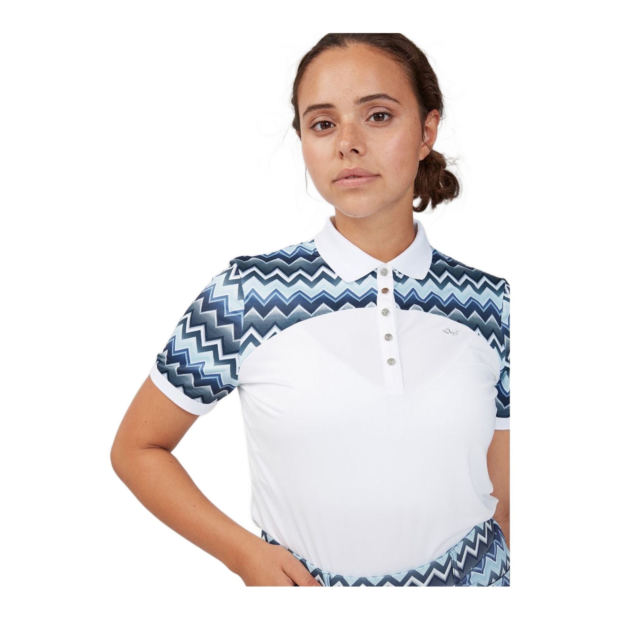 Polo Röhnisch Element Block Zigzag Bleu Femme