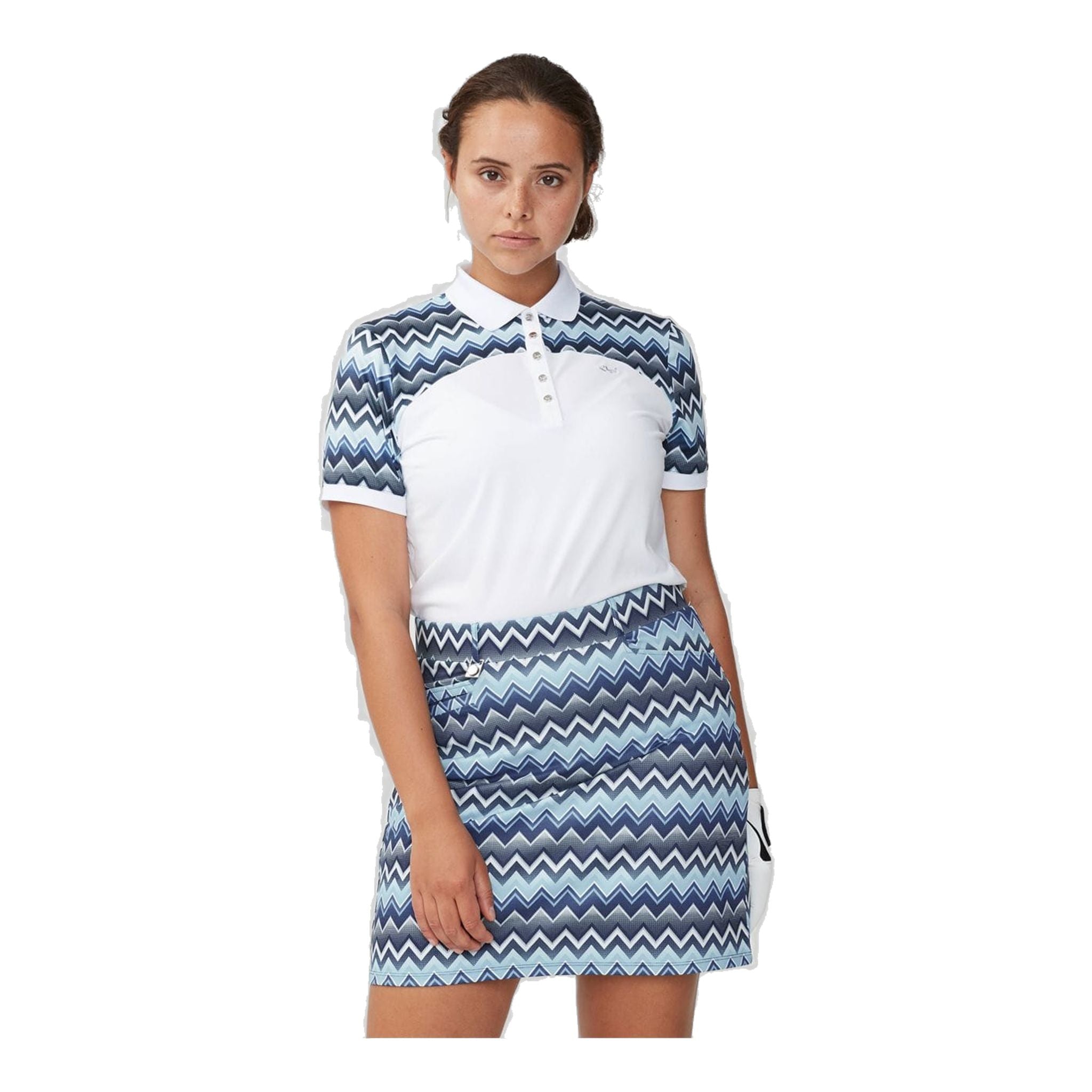 Polo Röhnisch Element Block Zigzag Bleu Femme