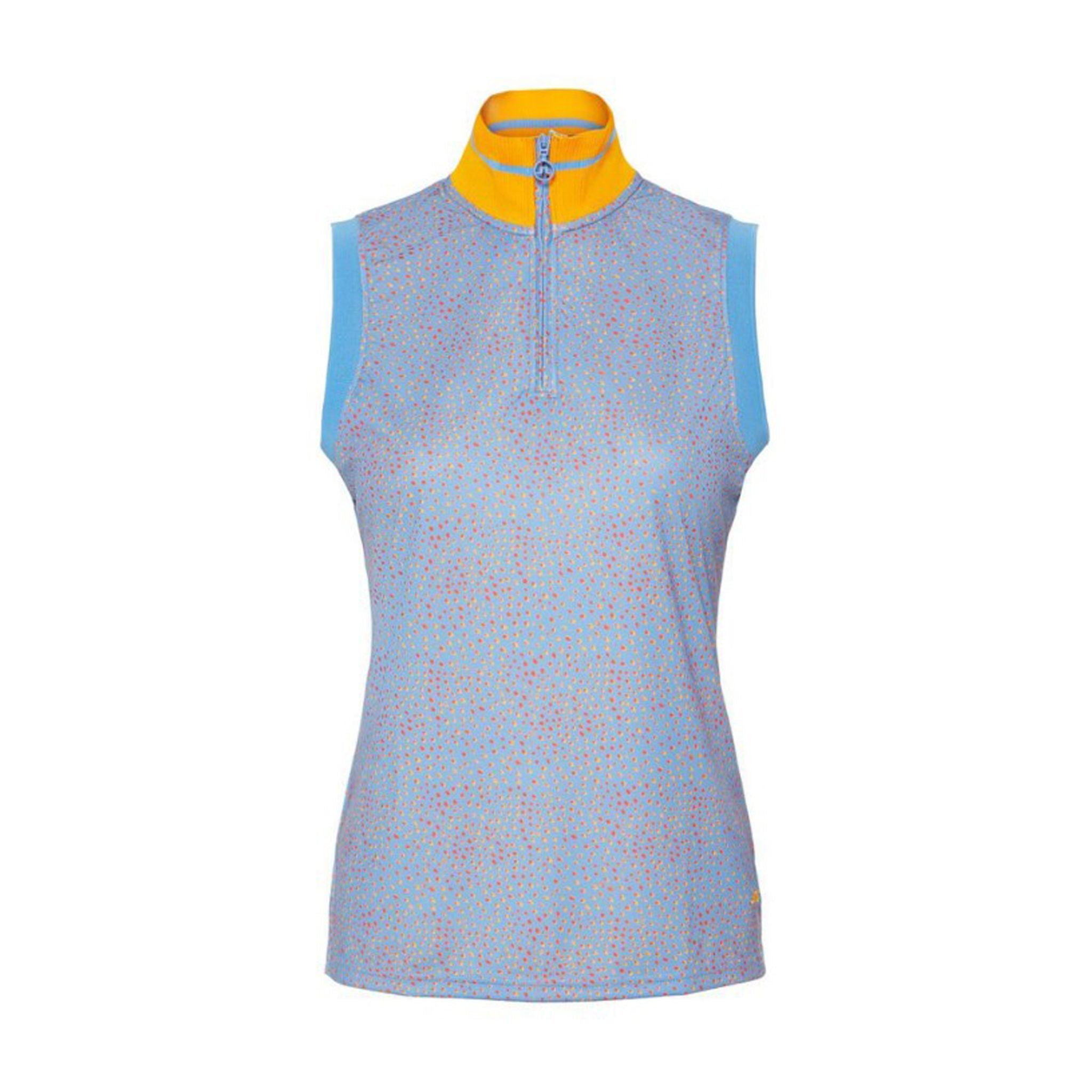 J. Lindeberg W Audrey-TX Jersey SL Polo Lake Blue Dot Femme